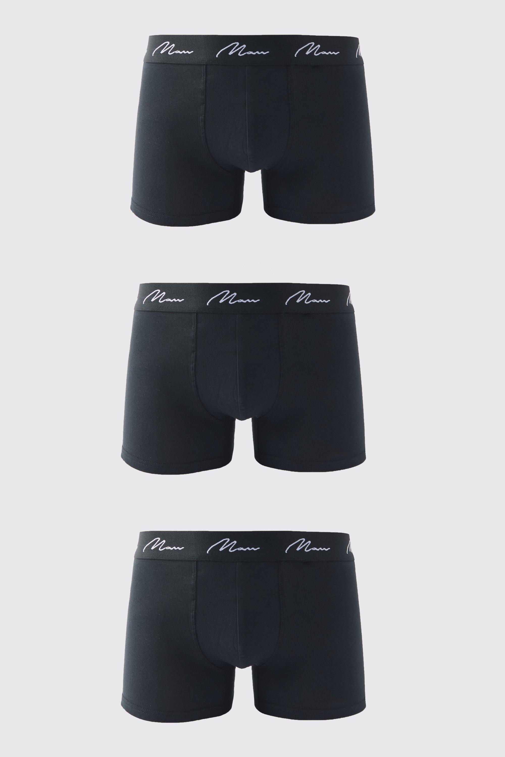 3 Pack Man Signature Trunks, Nero