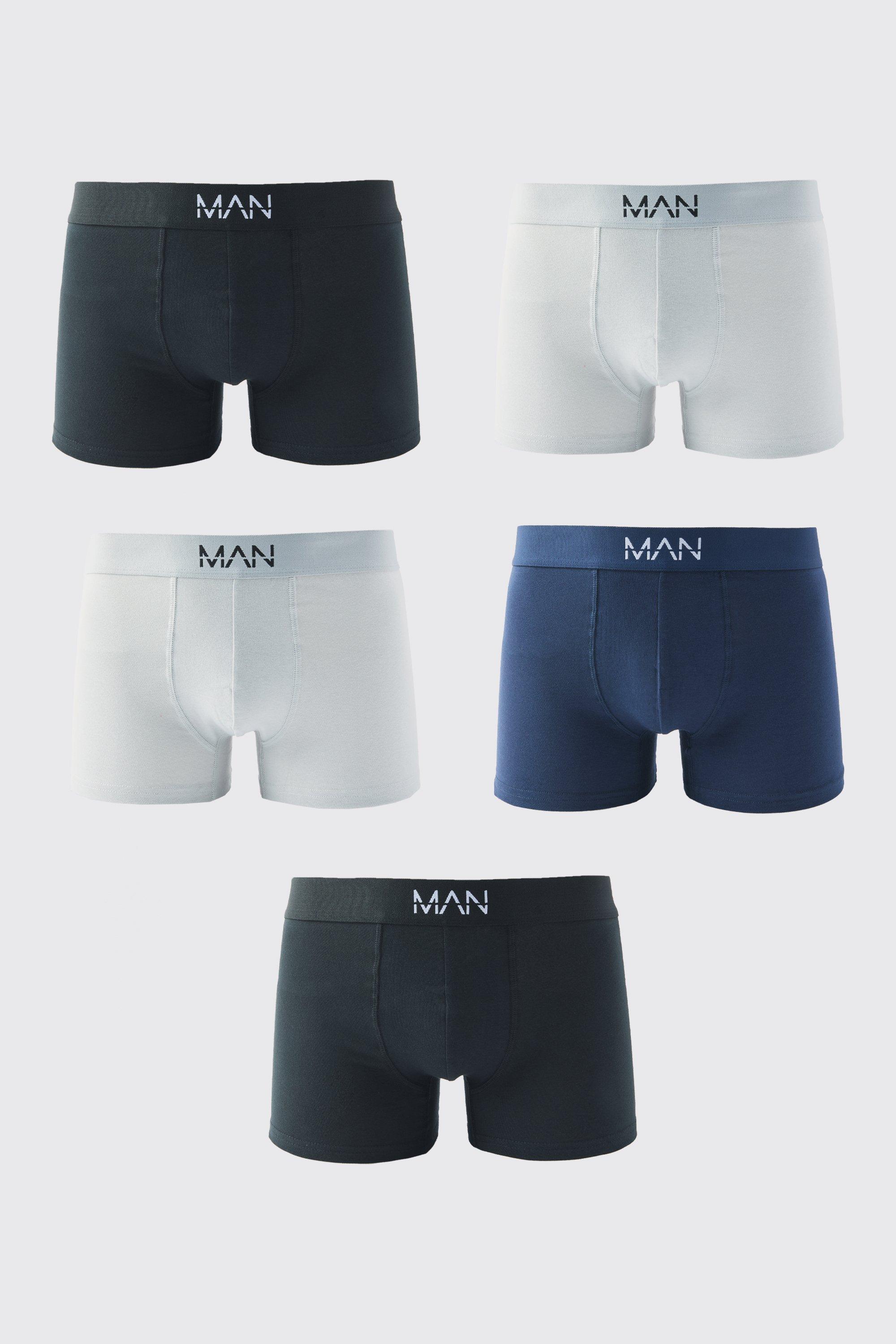 Mens Multi 5 Pack Man Mixed Colour Trunks, Multi