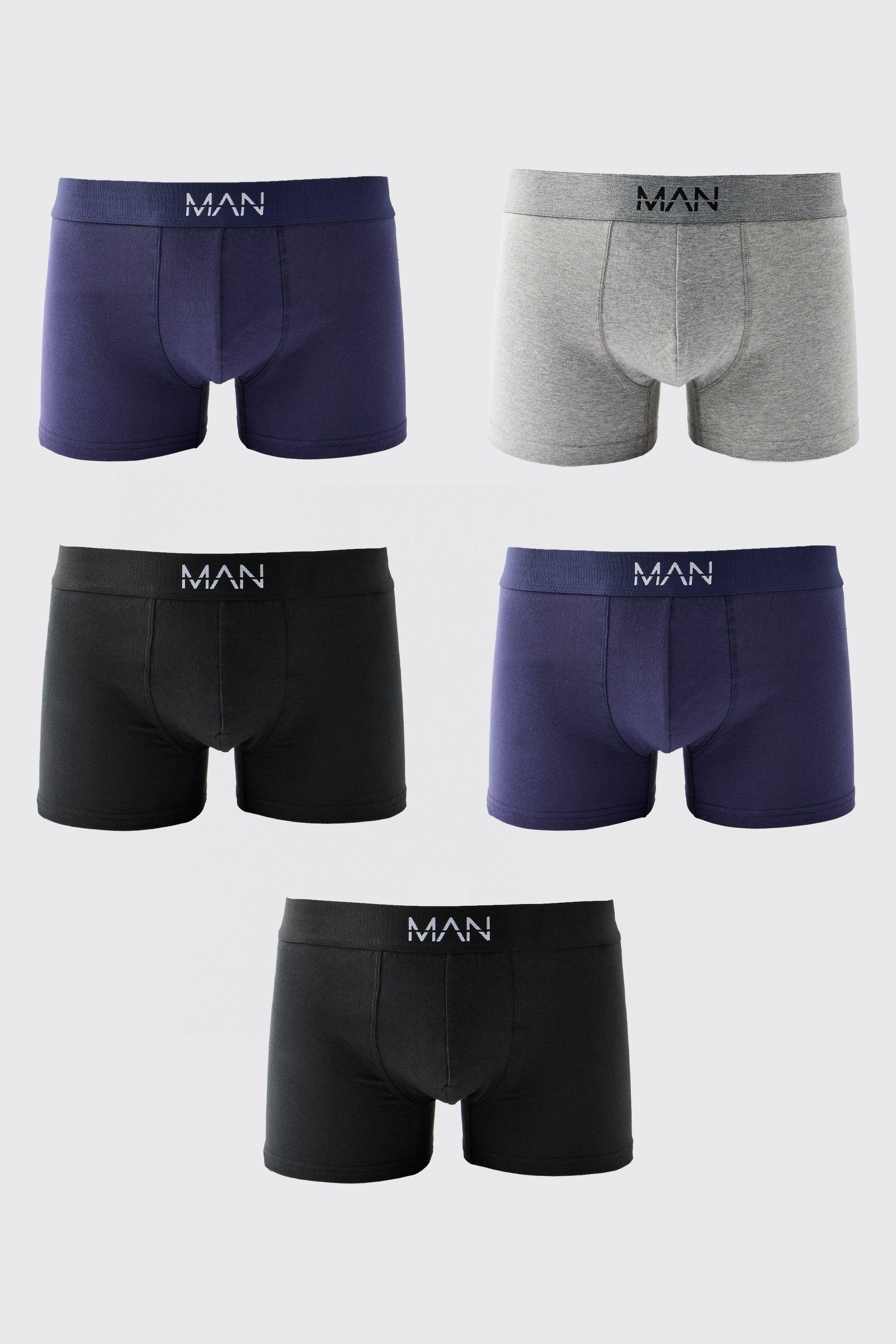 Mens Multi 5 Pack Mixed Colour Man Trunks, Multi