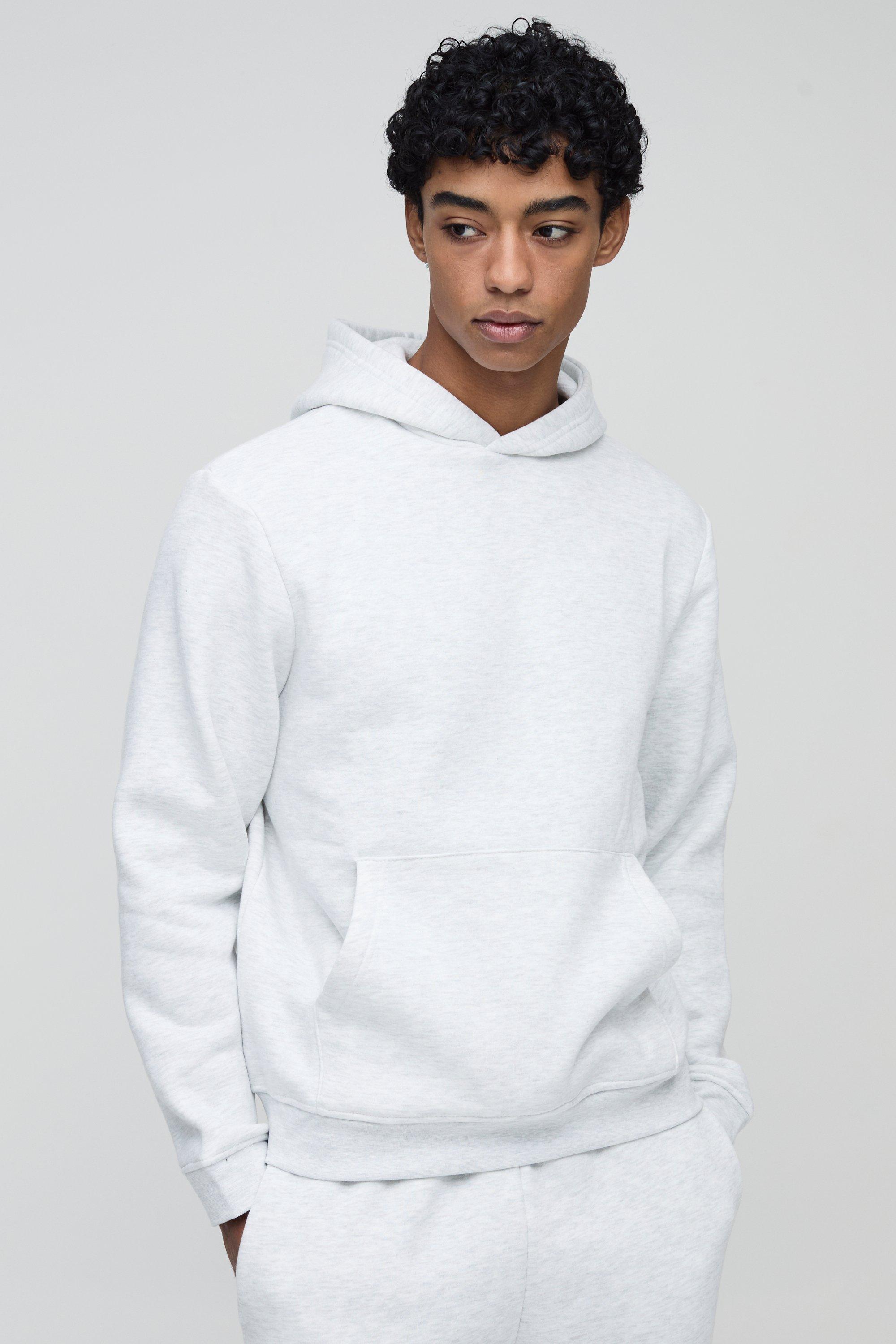 Mens Grey Regular Fit 330GSM Over The Head Basic Hoodie, Grey