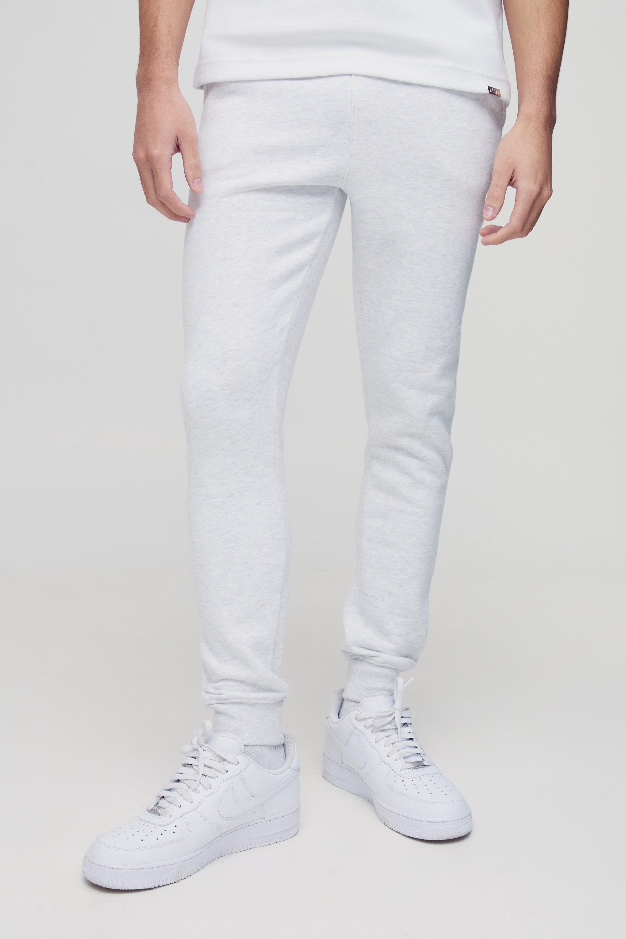 Mens Grey 330GSM Basic Skinny Fit Jogger, Grey