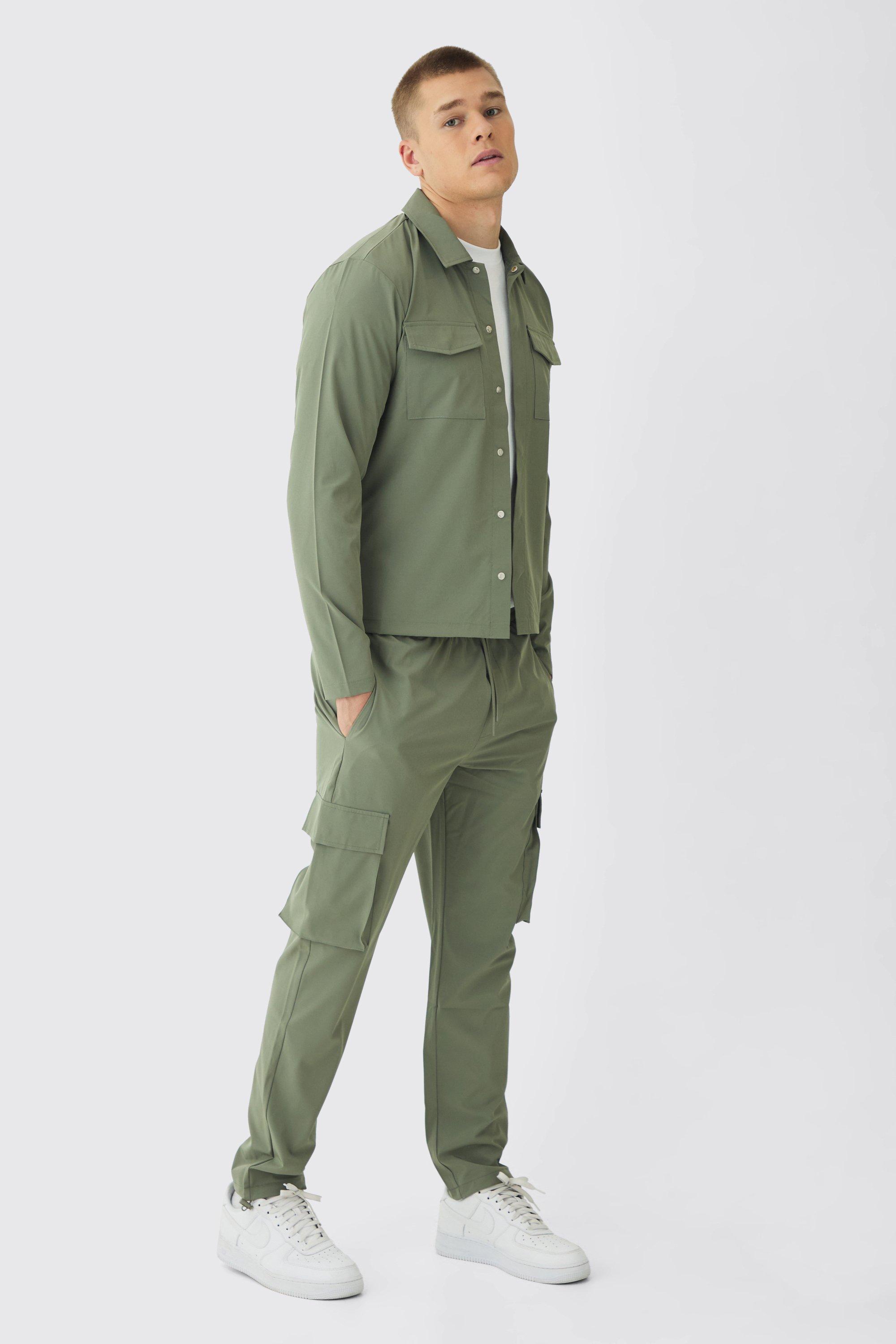 Set camicia Cargo in Stretch tecnico & pantaloni, Verde