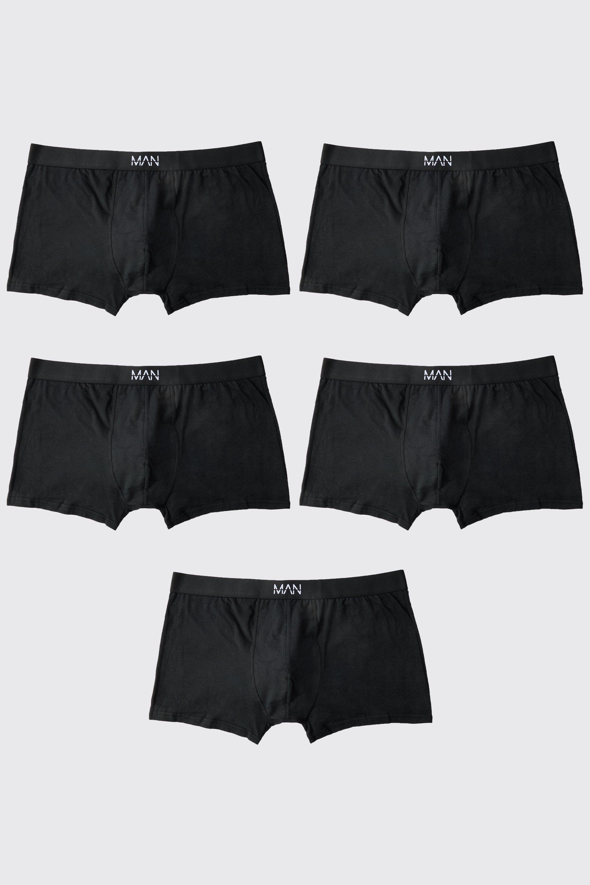 Mens Black Plus Tonal 5 Pack Classic Boxer, Black