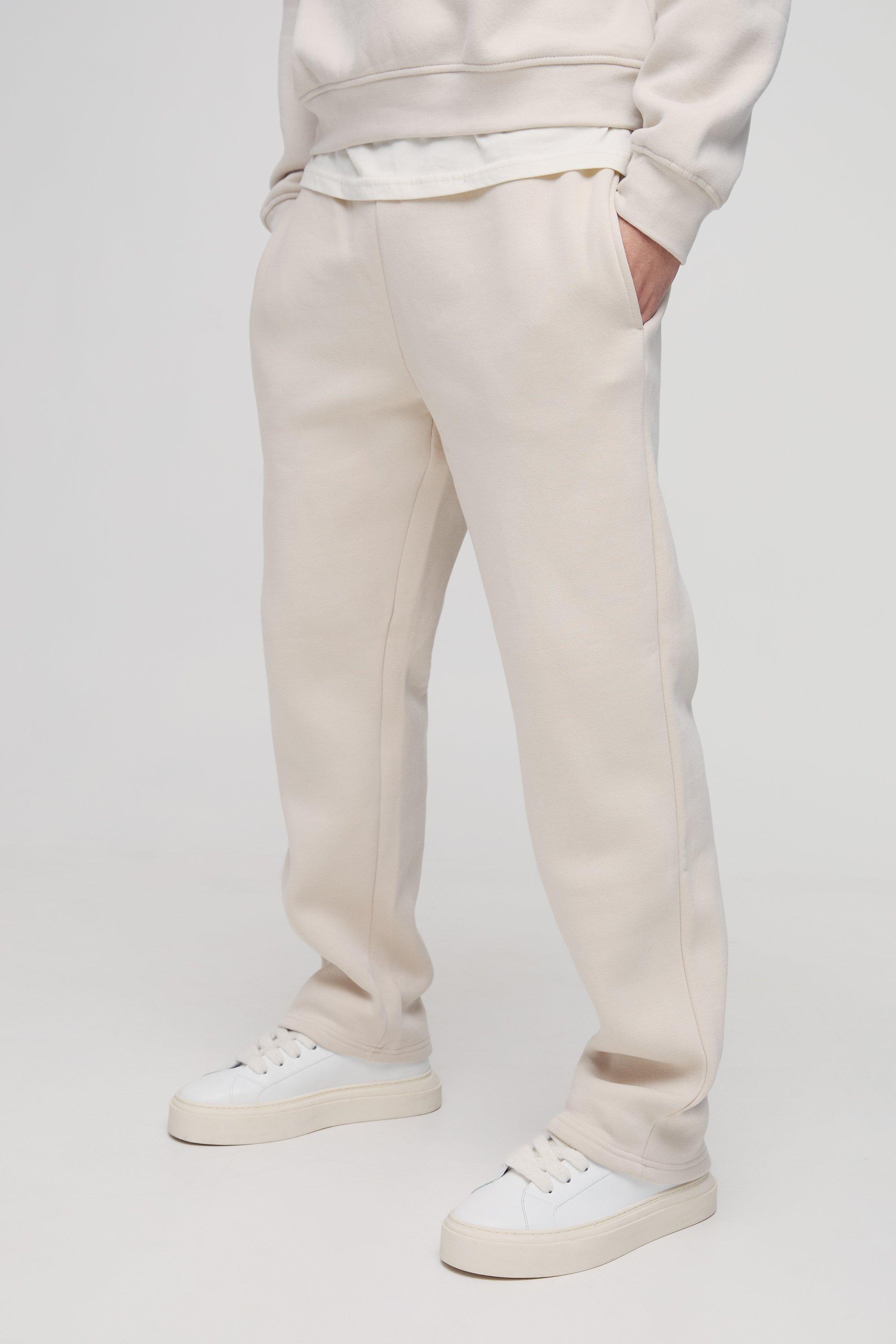 Pantaloni tuta dritti Basic, Beige