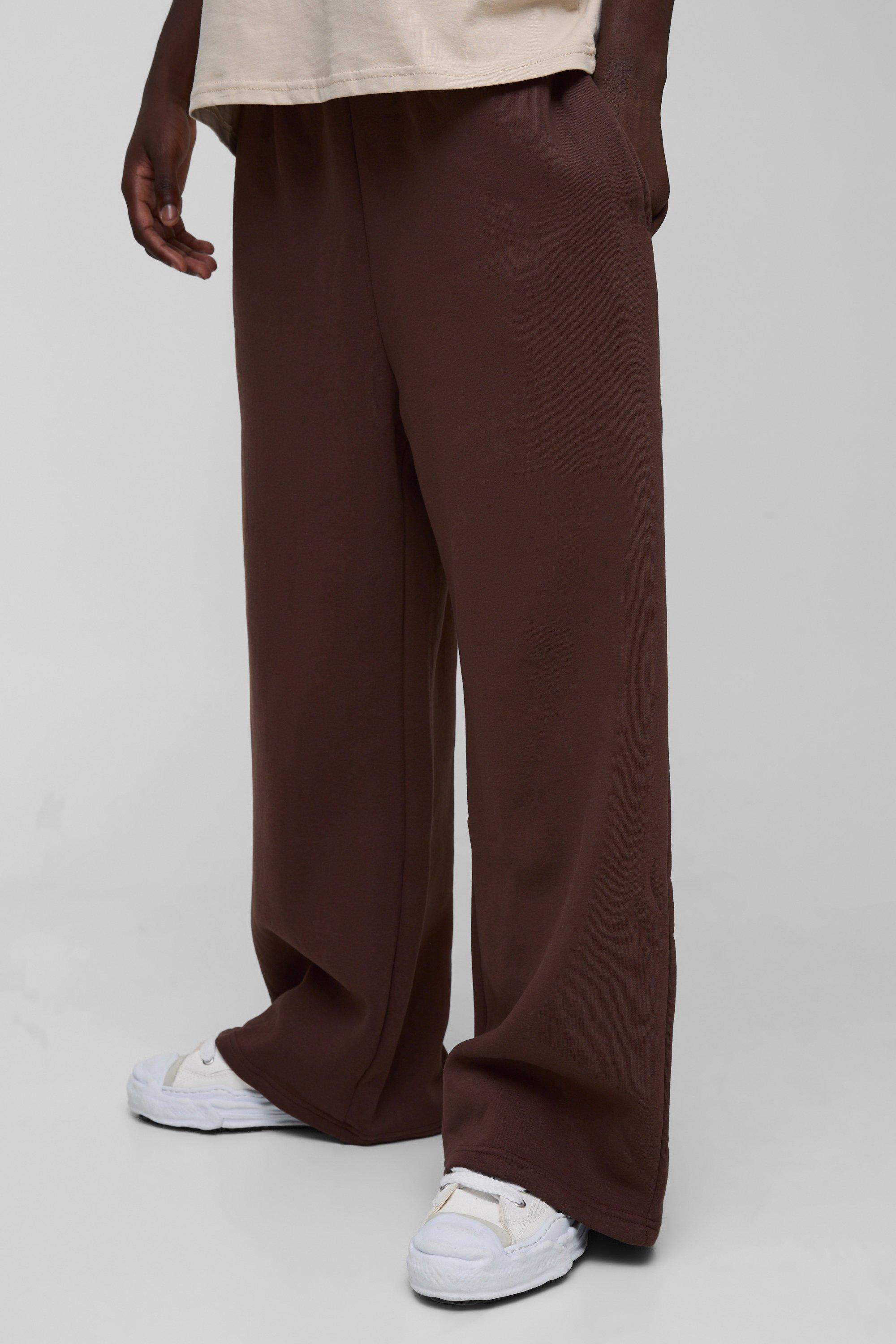 Pantaloni tuta a gamba super ampia, Brown