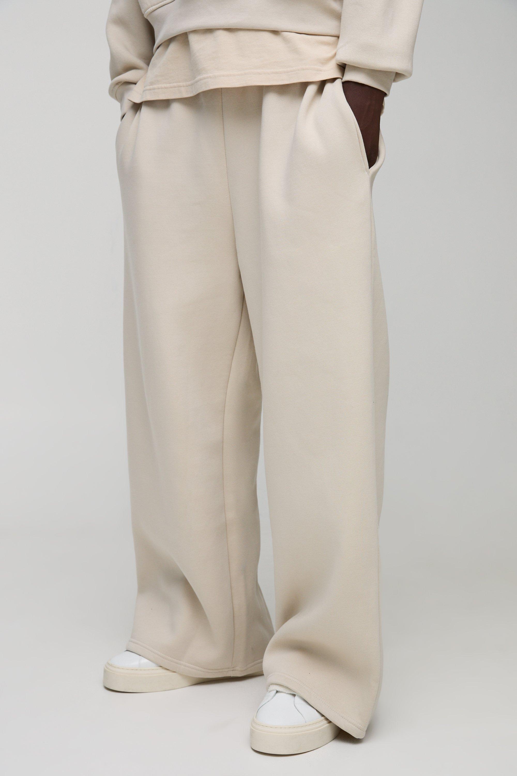 Pantaloni tuta a gamba super ampia, Beige