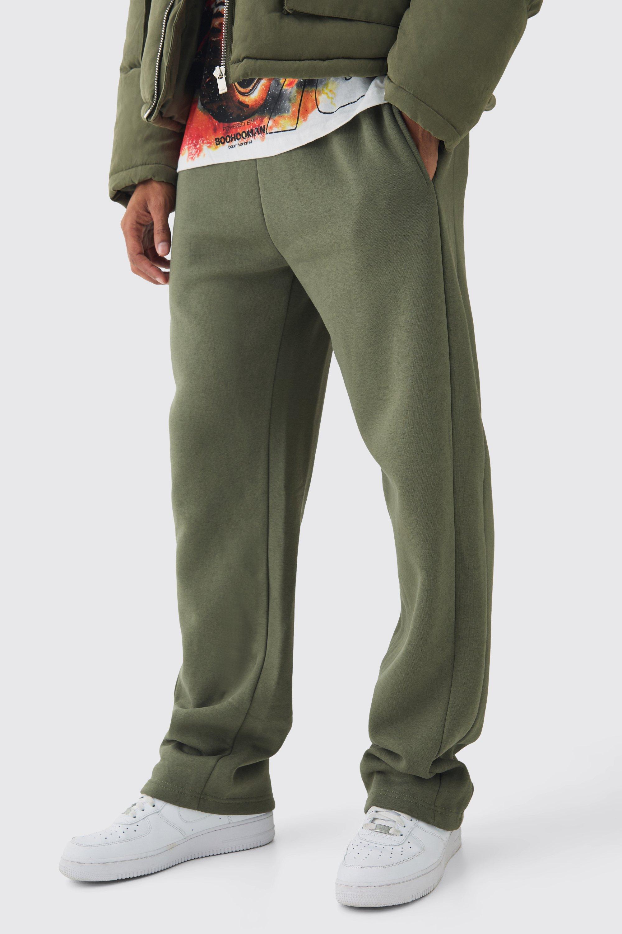 Mens Green Relaxed Fit Gusset Jogger, Green