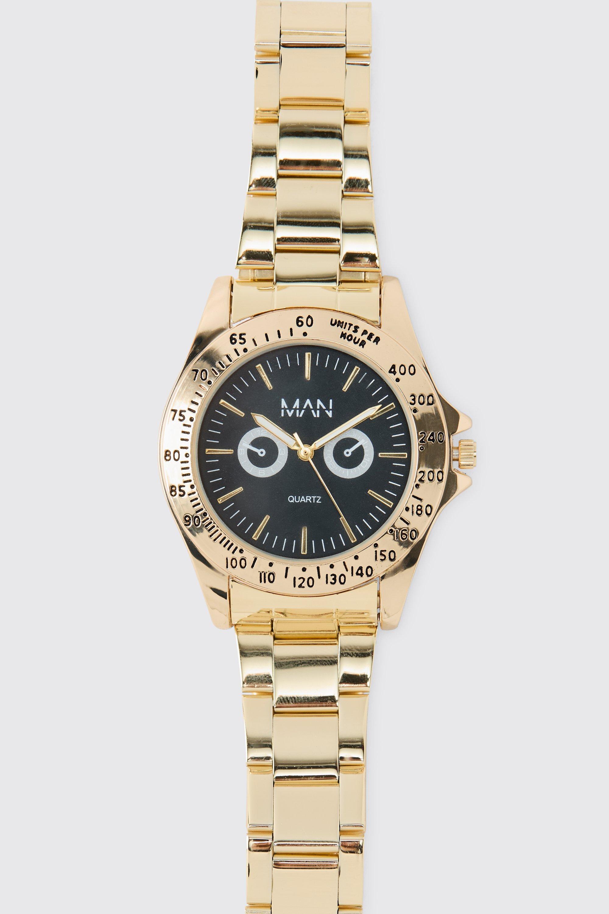 Mens Metallics Man Chronograph Style Watch, Metallics