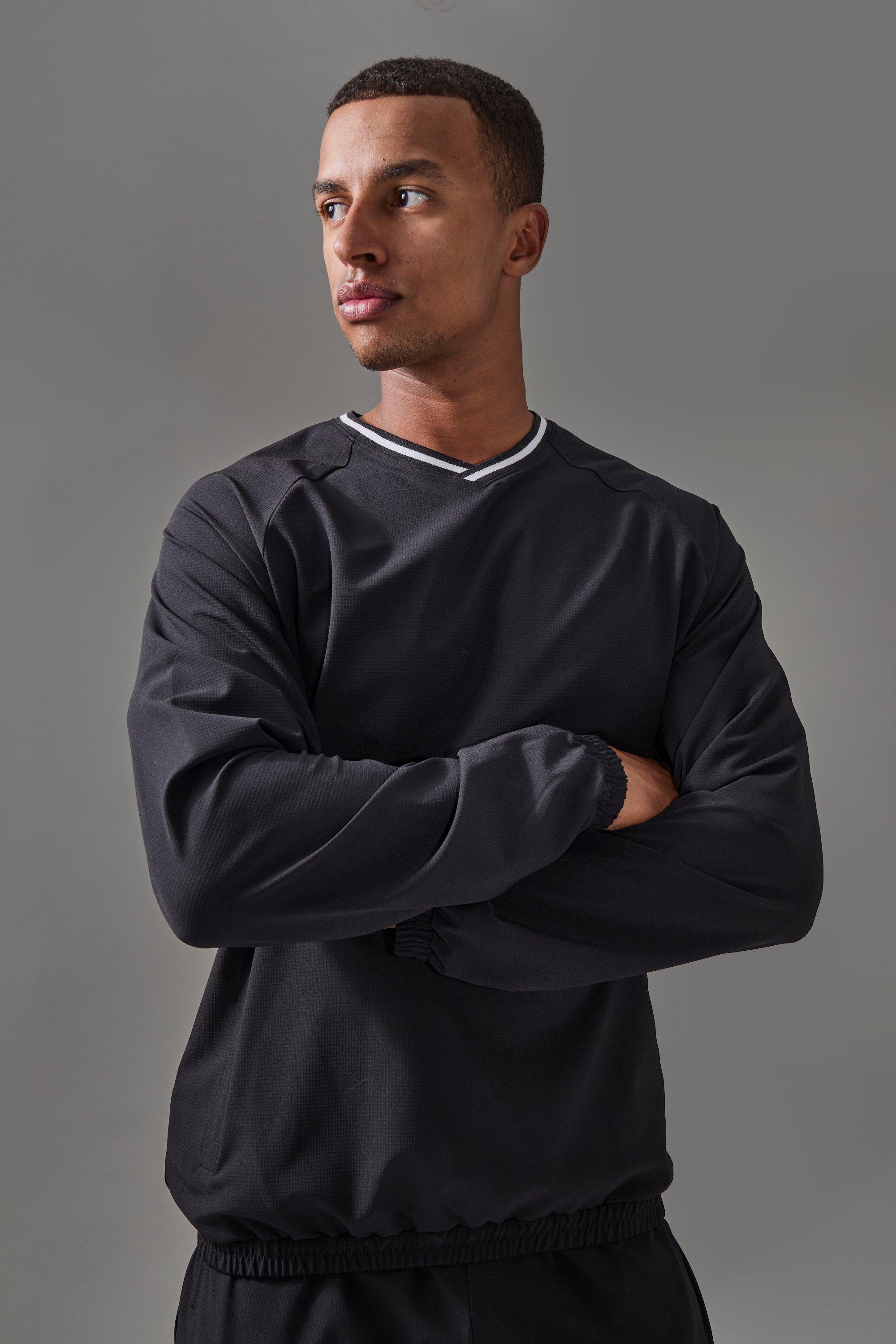 Mens Black Man Active Pro Sweatshirt, Black