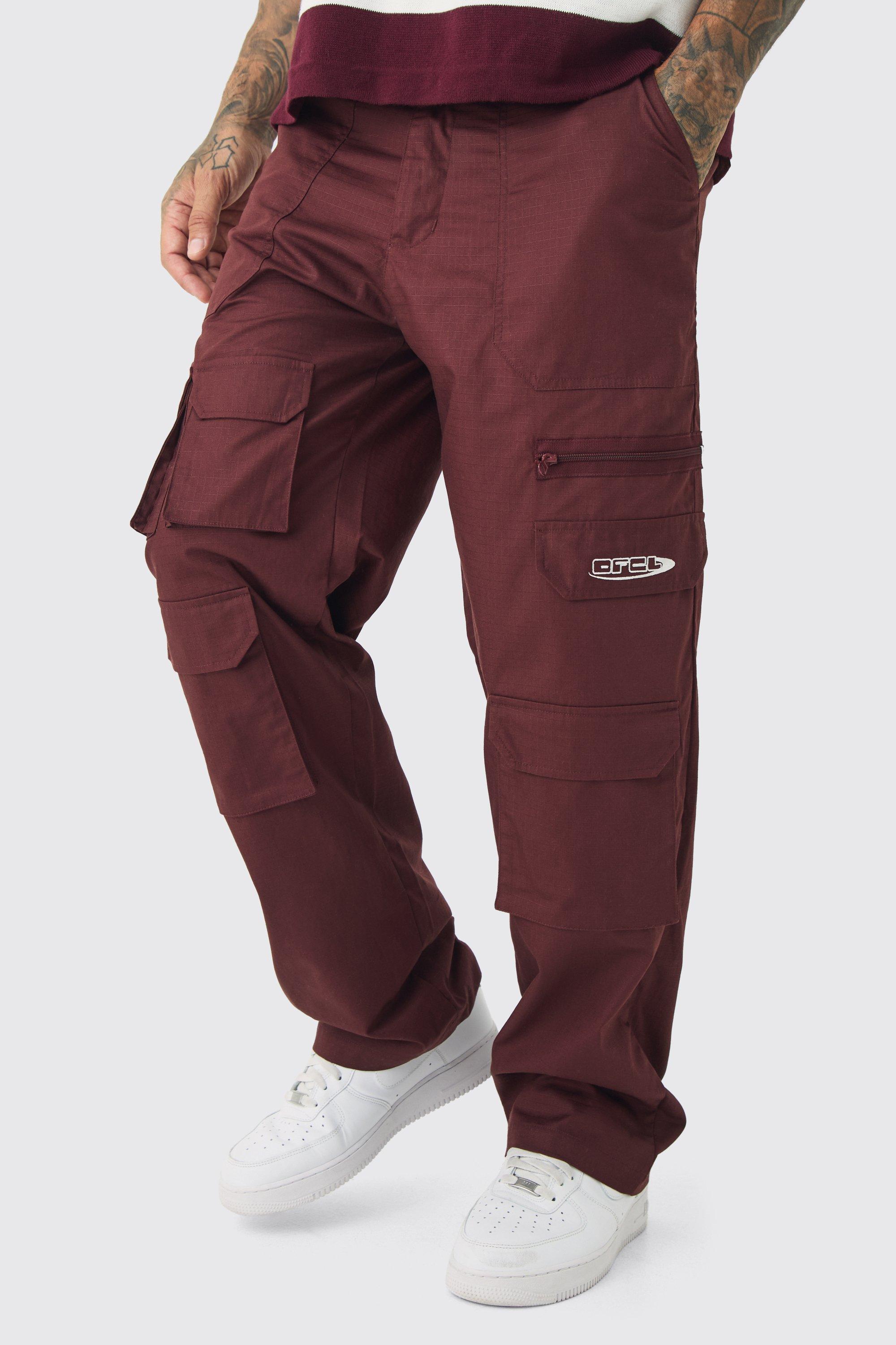 Pantaloni Cargo Tall rilassati con tasche multiple, Brown