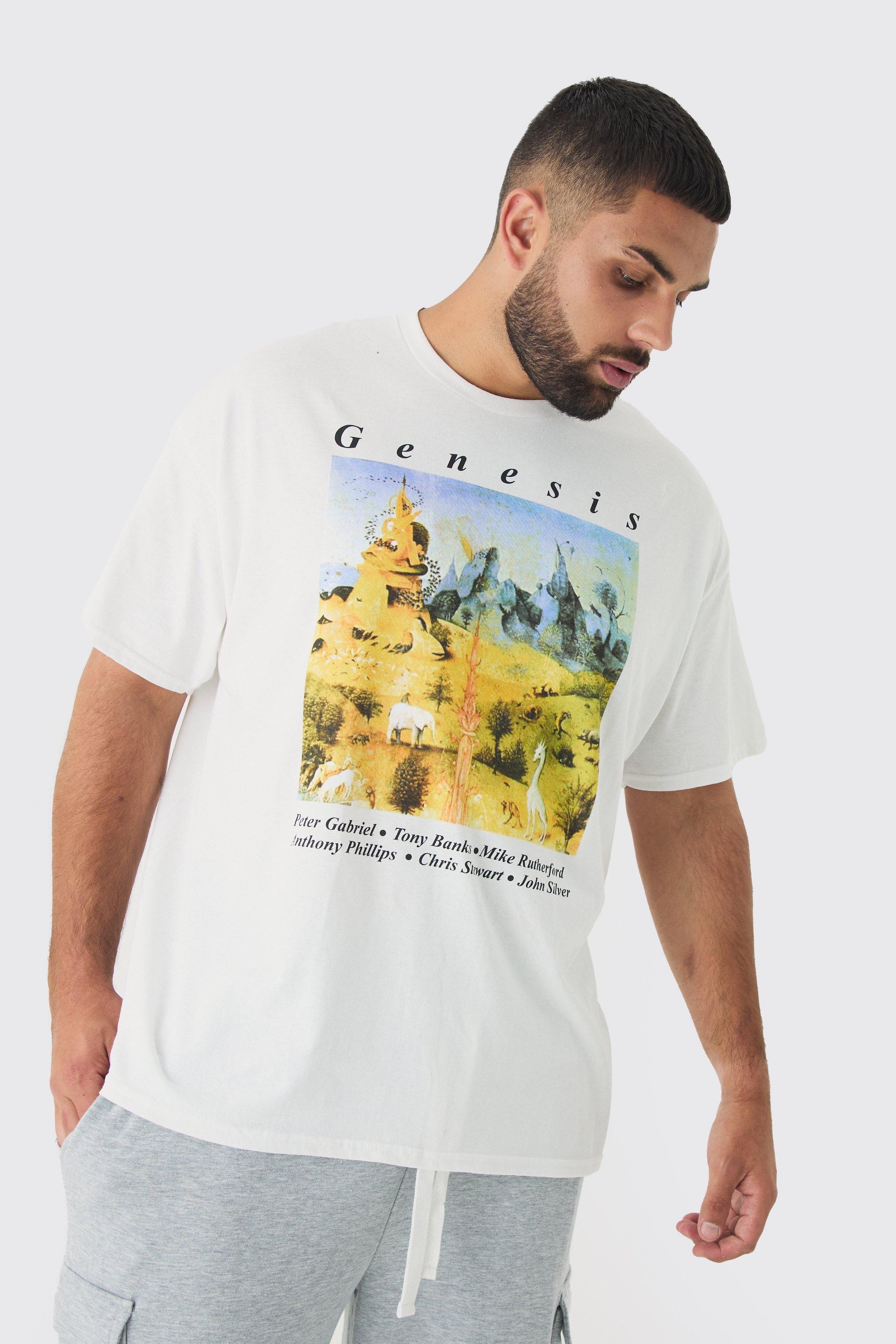 T-shirt Plus Size ufficiale con stampa Genesis, Bianco