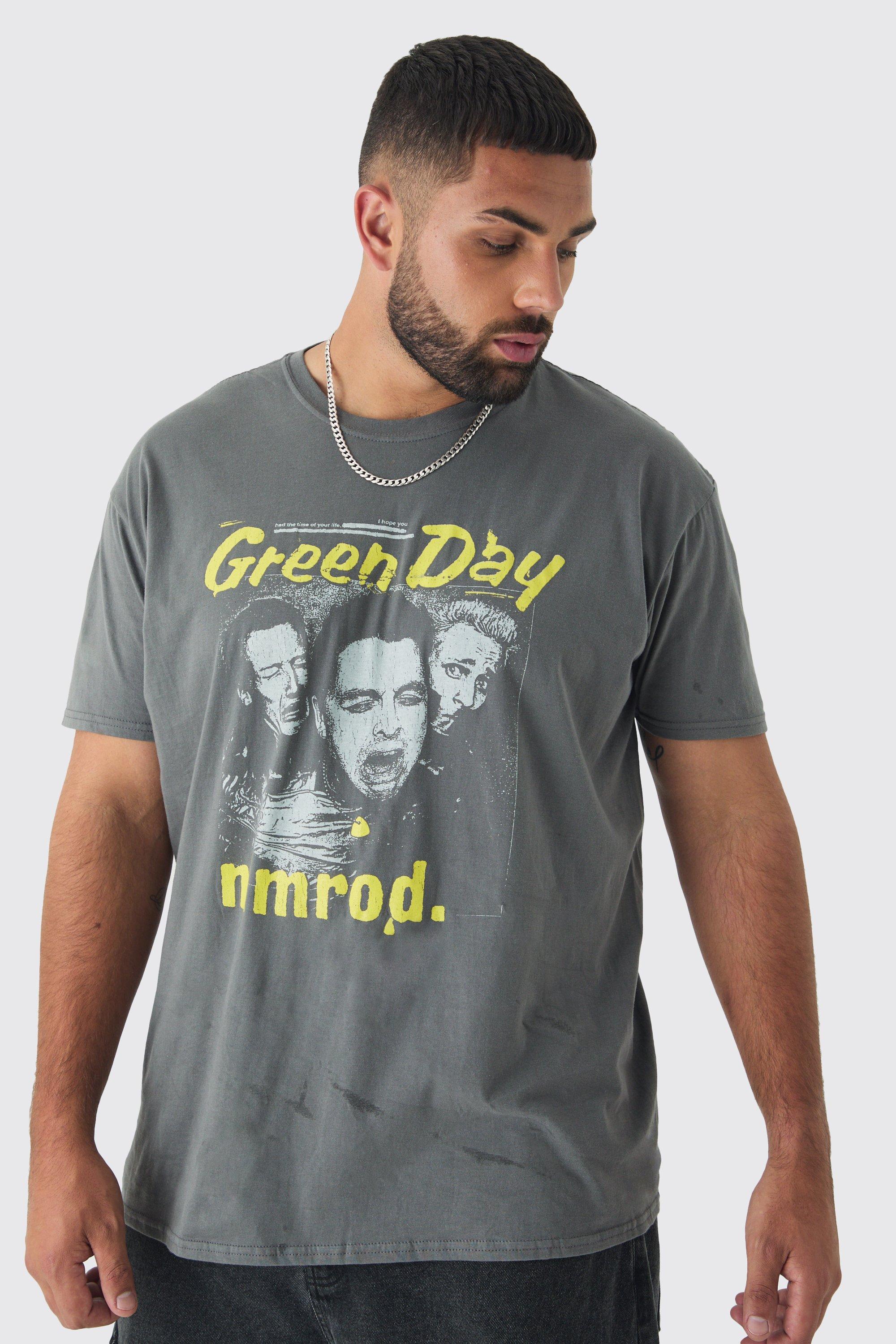 T-shirt Plus Size ufficiale con stampa Green Day, Grigio