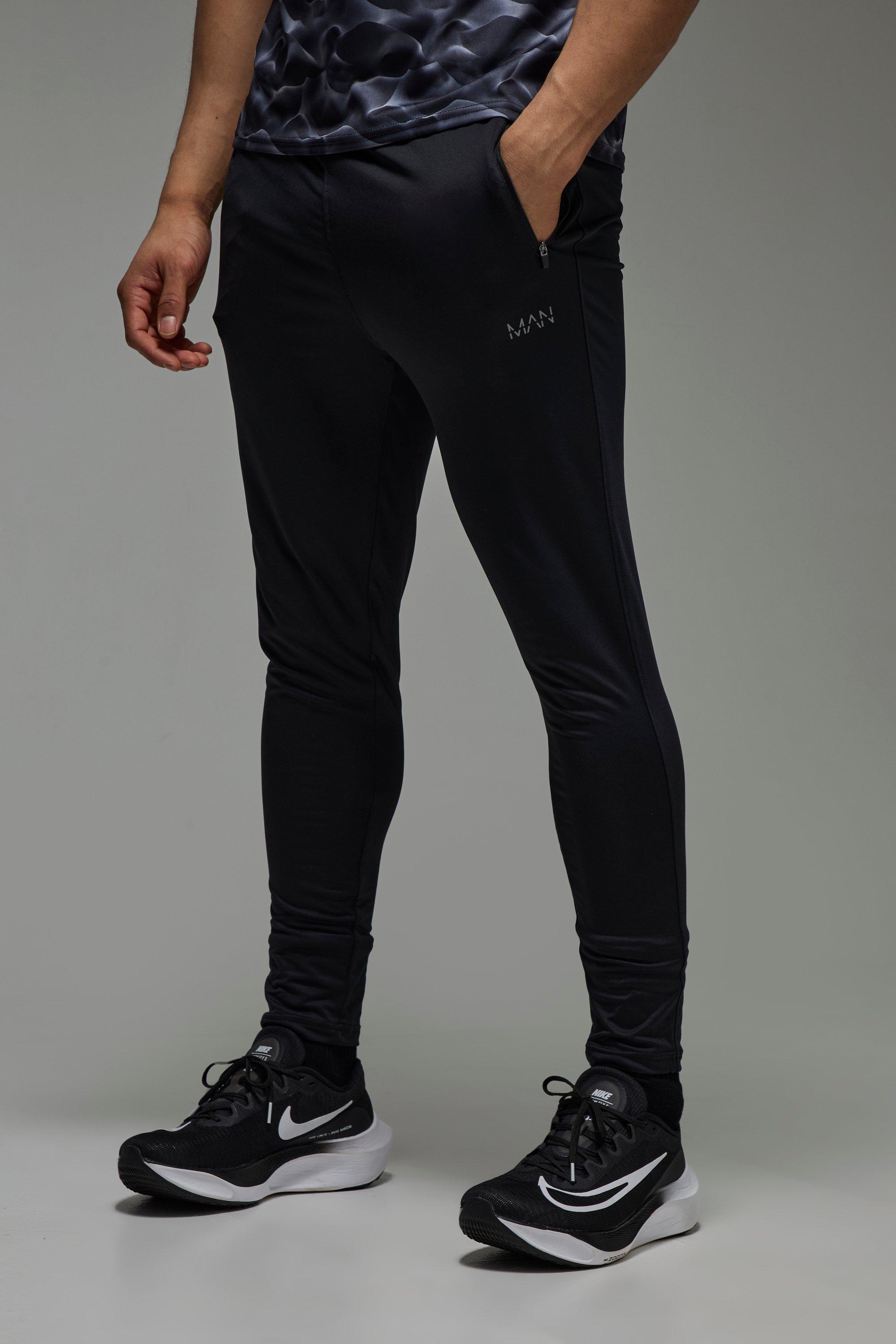 Pantaloni tuta Man Active per alta performance Skinny Fit in Stretch, Nero