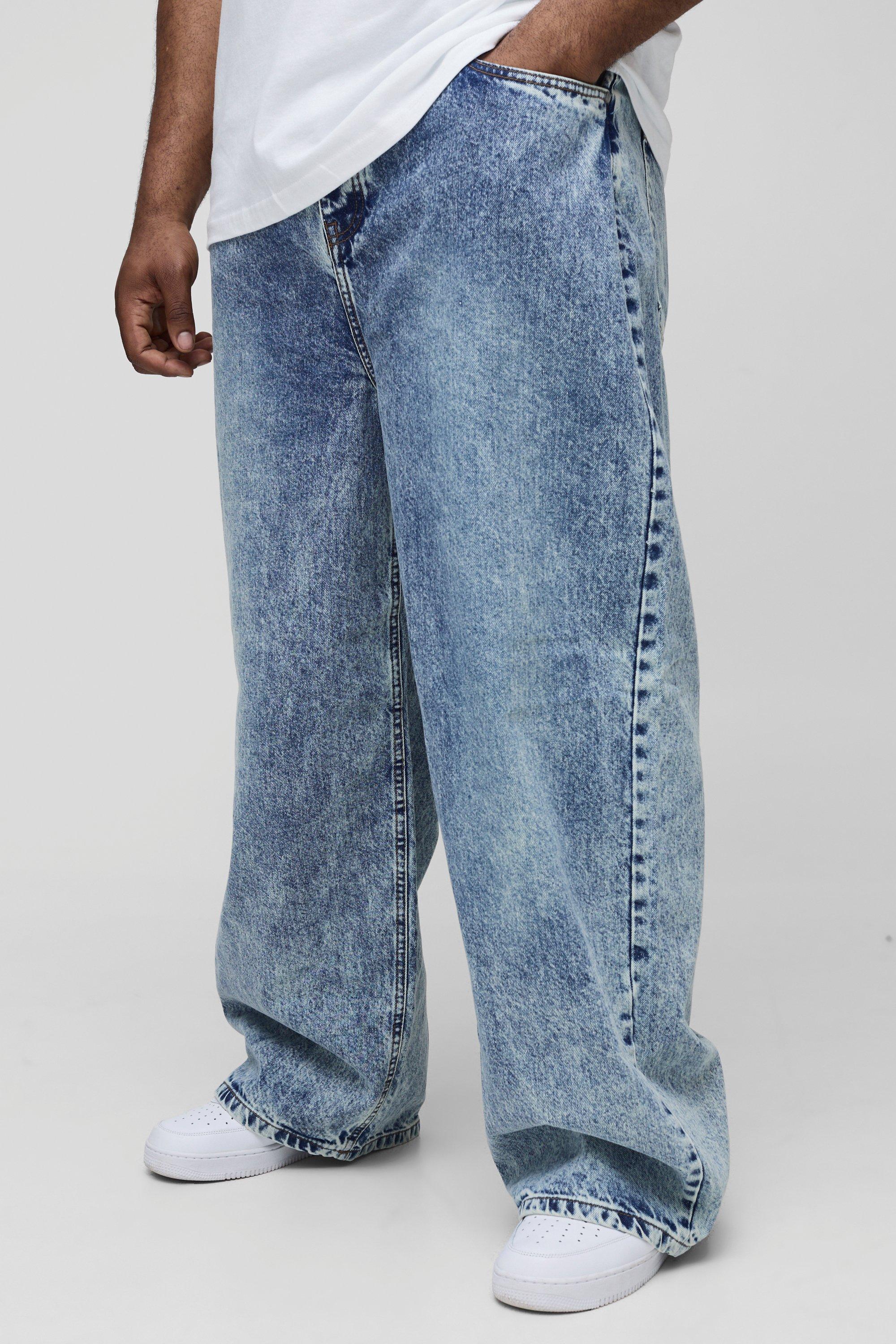 Image of Jeans Plus Size rilassati in denim rigido, Azzurro