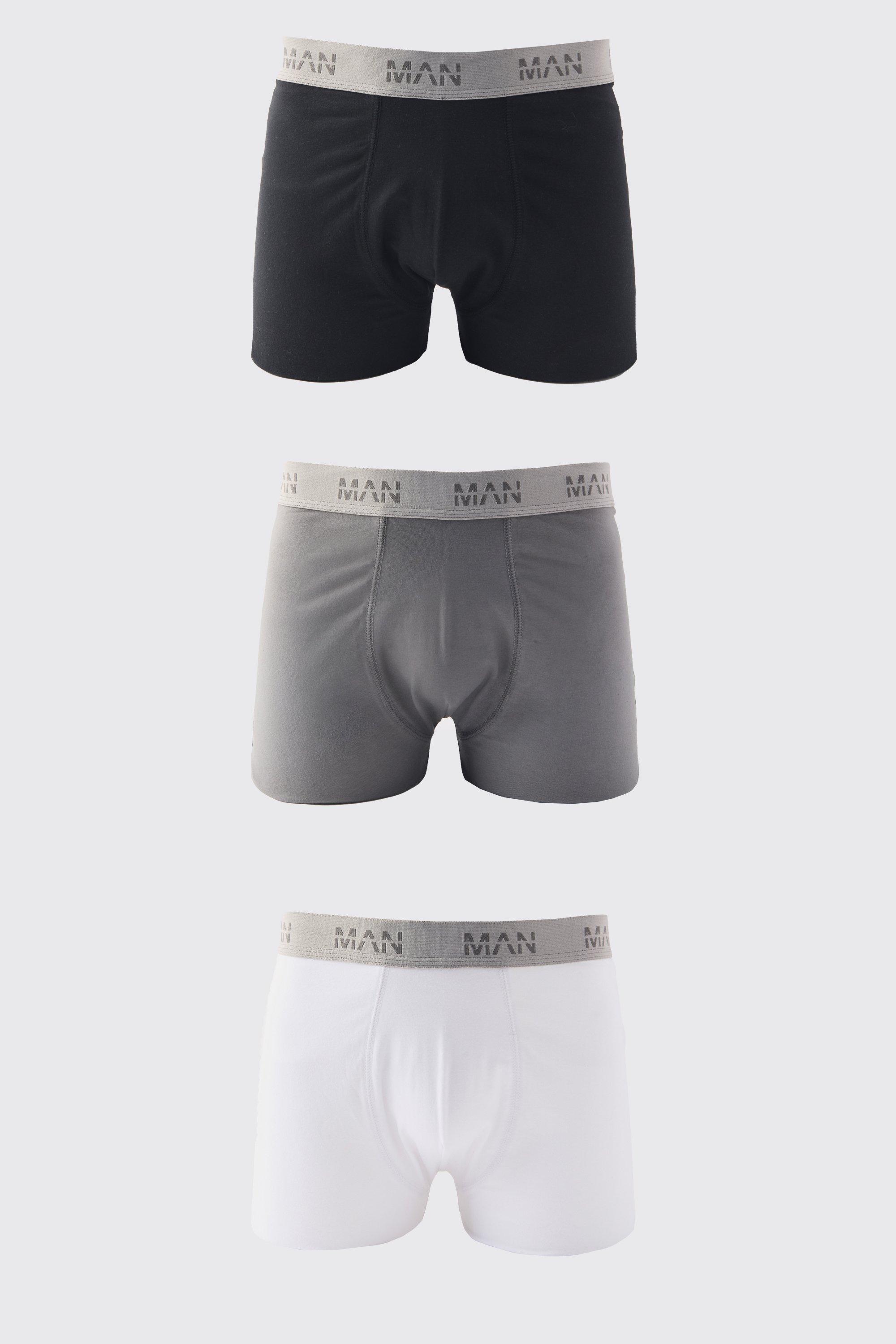 Mens Multi 3 Pack Man Branded Waistband Boxers, Multi