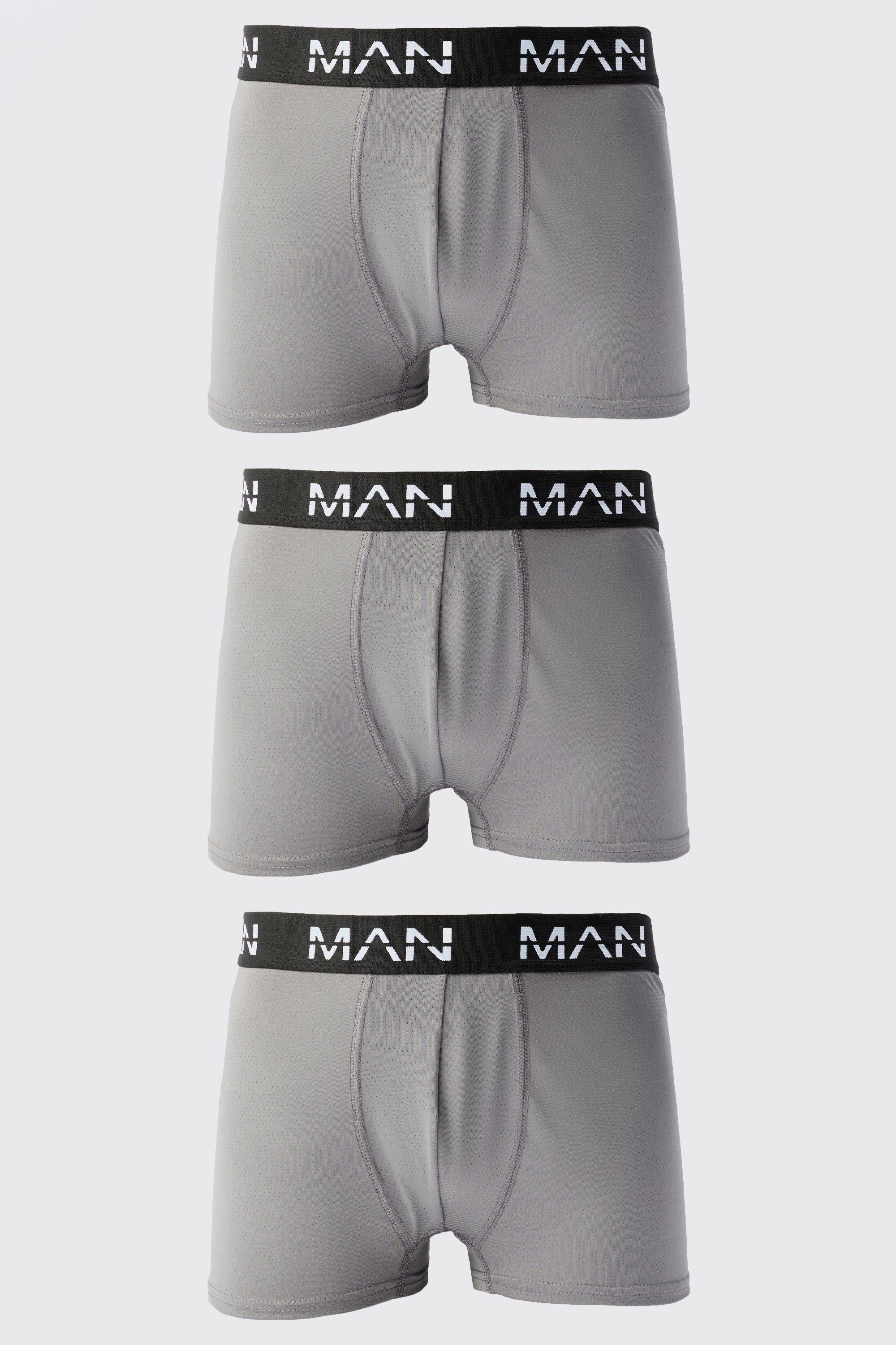 Boxer Man Active per alta performance - set di 3 paia, Grigio
