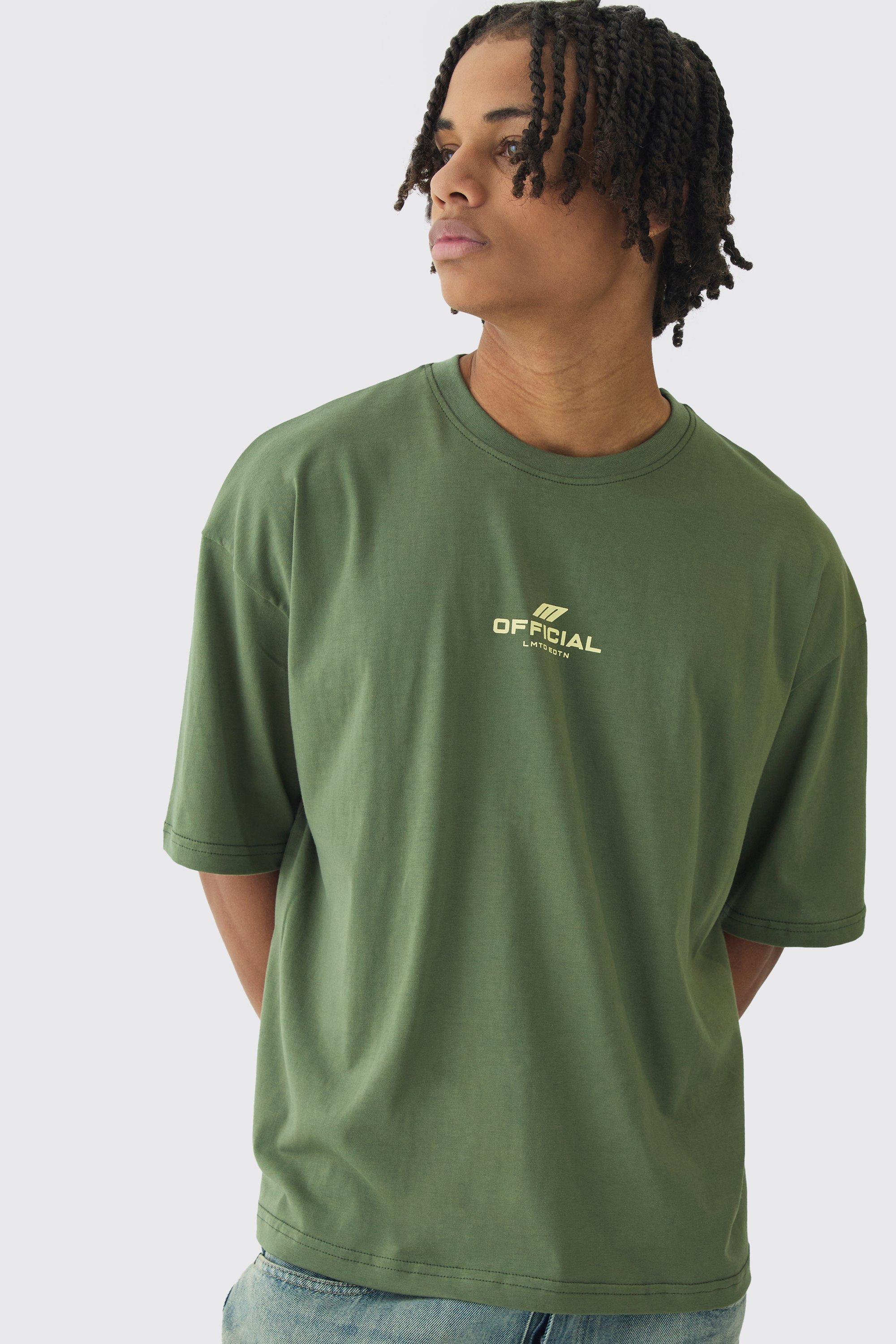 T-shirt squadrata oversize Official, Verde