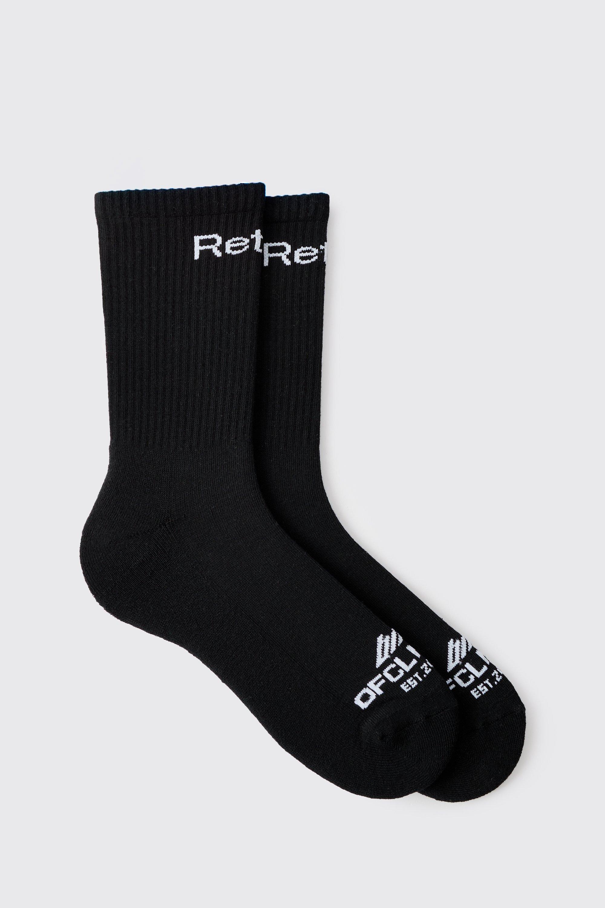 Mens Black OFCL Retired Arch Support Socks, Black