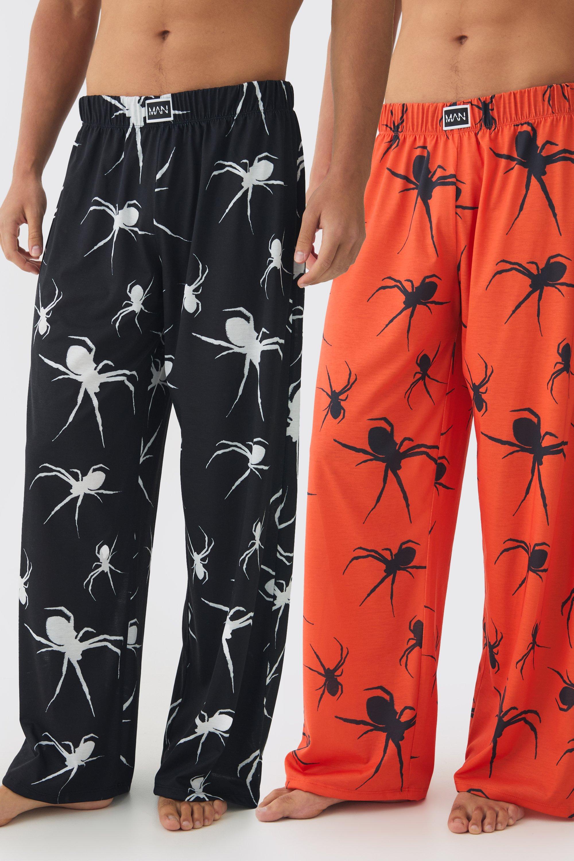 Mens Multi 2 Pack Man Spider Lounge Bottoms, Multi