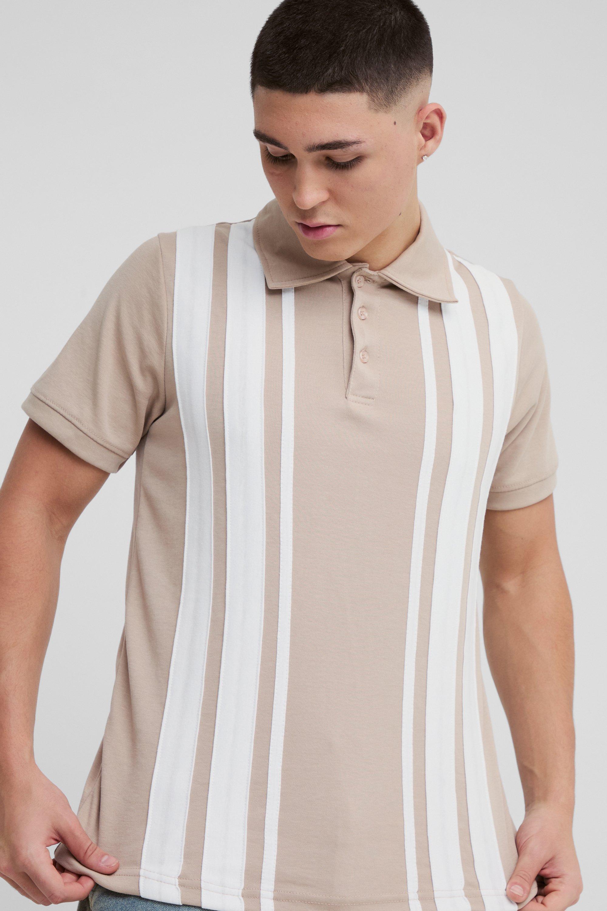 Polo Slim Fit a blocchi di colore, Cream