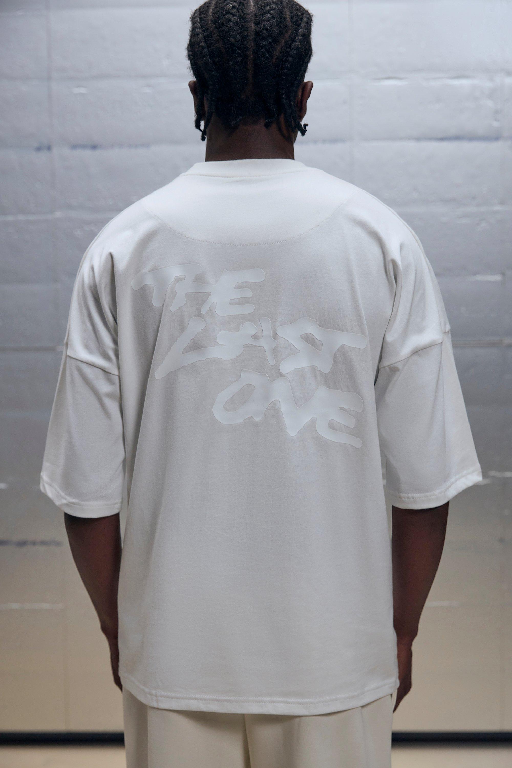 Mens White Clear Printed The Last One Graphic T-Shirt, White