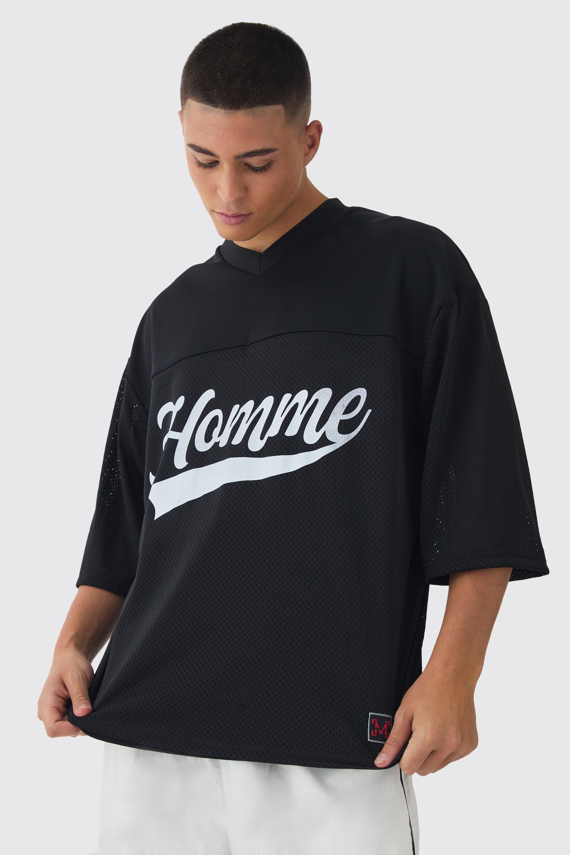 Maglia da Hockey oversize pesante in rete Homme, Nero