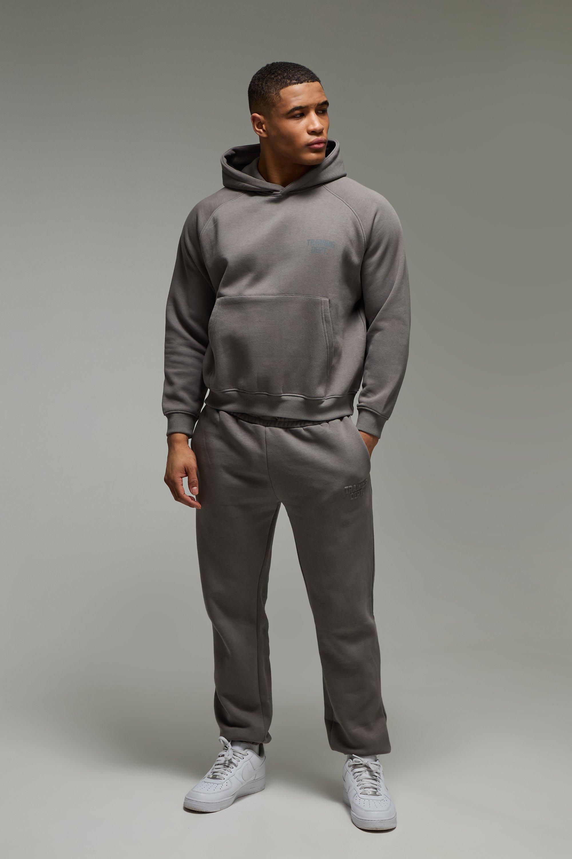 Tuta sportiva squadrata Man Active Training Dept con incisioni, Grigio