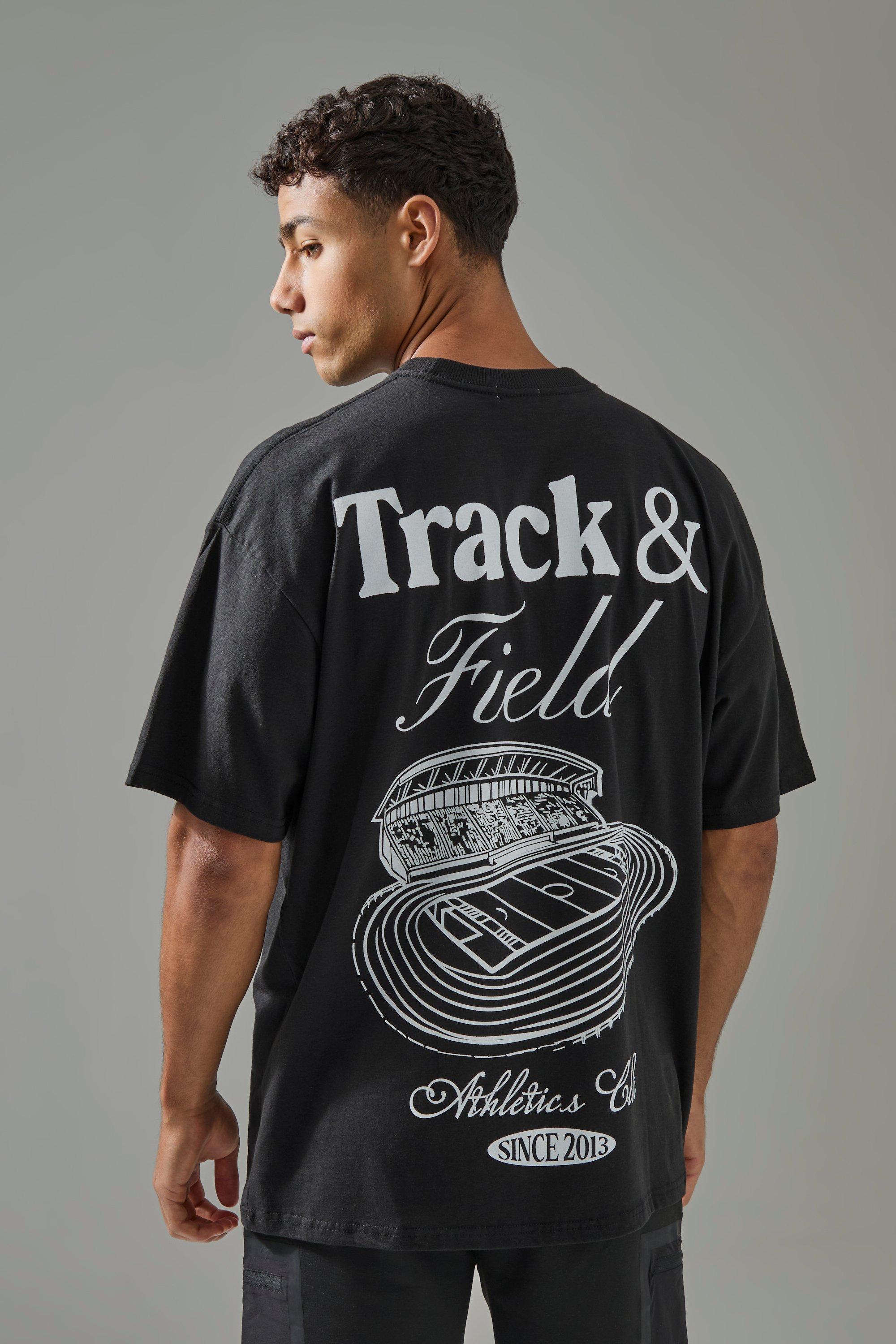 T-shirt oversize Man Active Track & Field, Nero