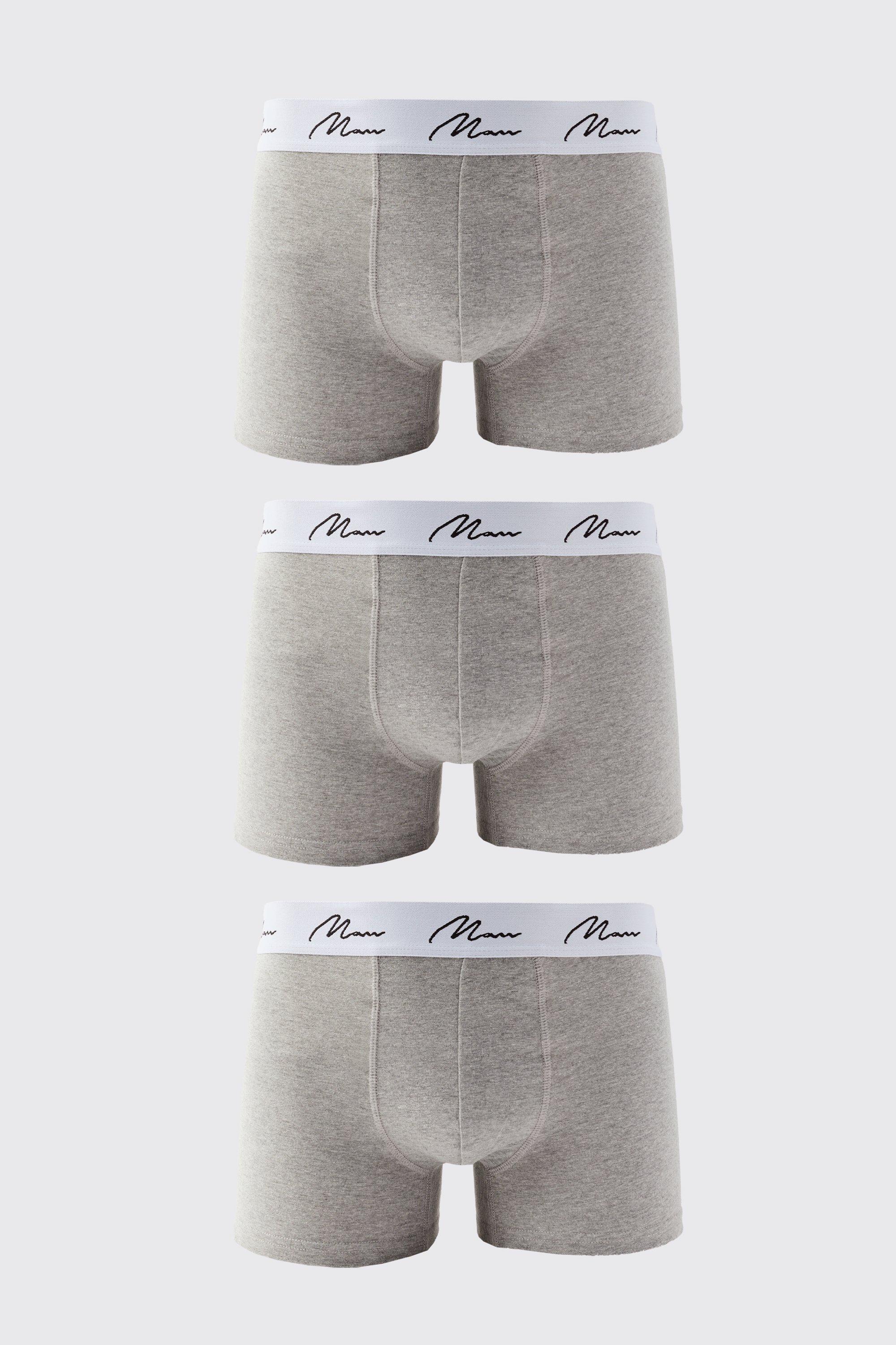 Boxer con scritta Man - set di 3 paia, Grigio