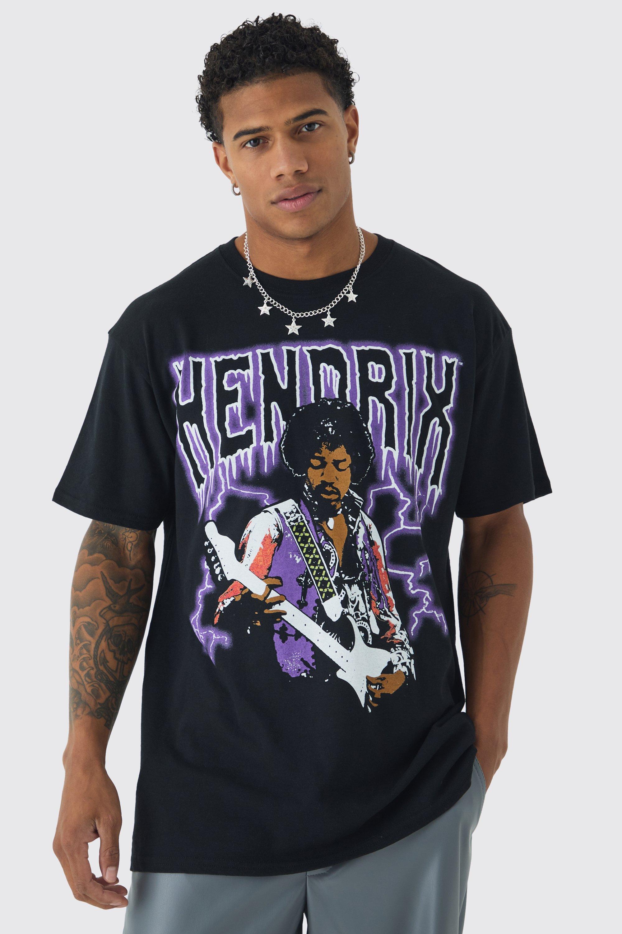 T-shirt oversize ufficiale con stampa di Jimi Hendrix, Nero