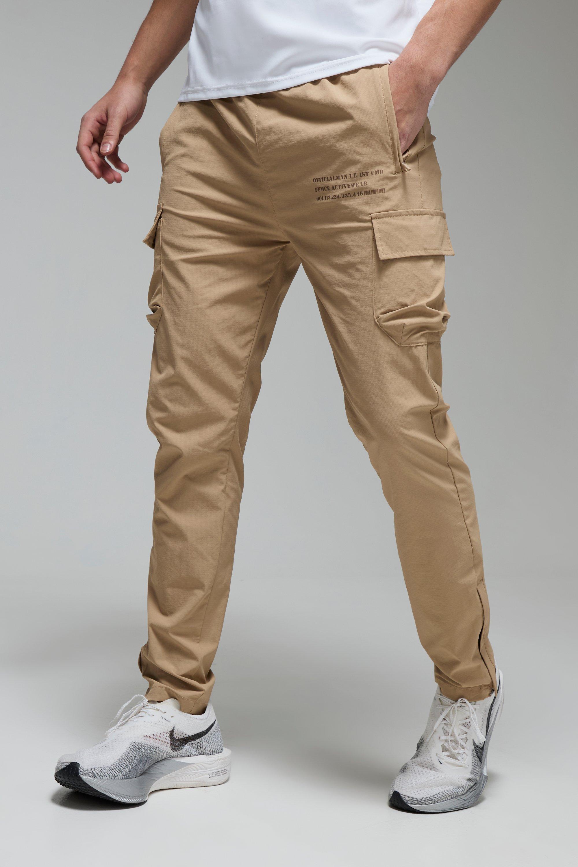 Pantaloni tuta Cargo tecnici Man Active Gym, Beige