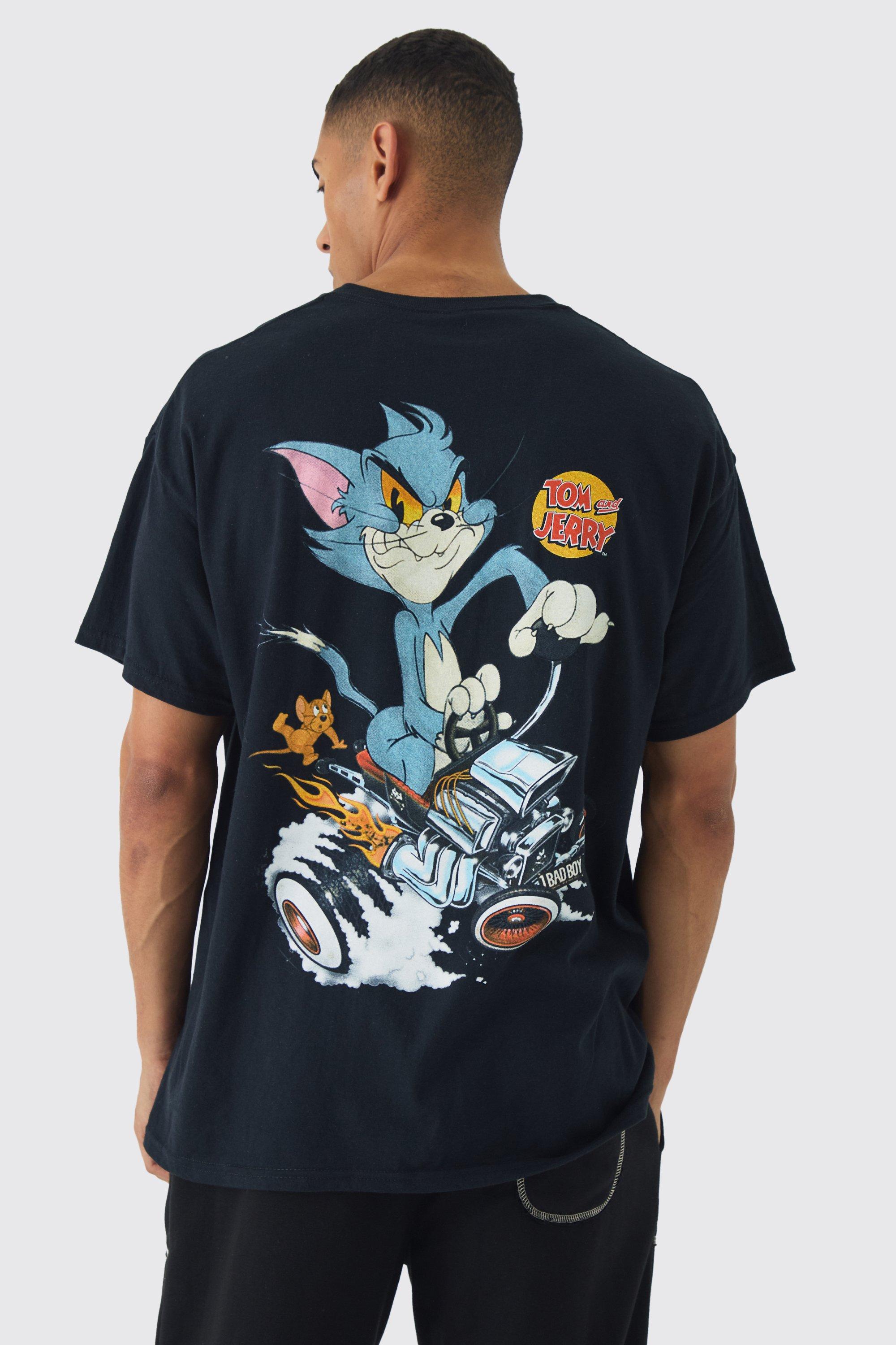 T-shirt oversize con stampa dei Looney Tunes in grande formato, Nero