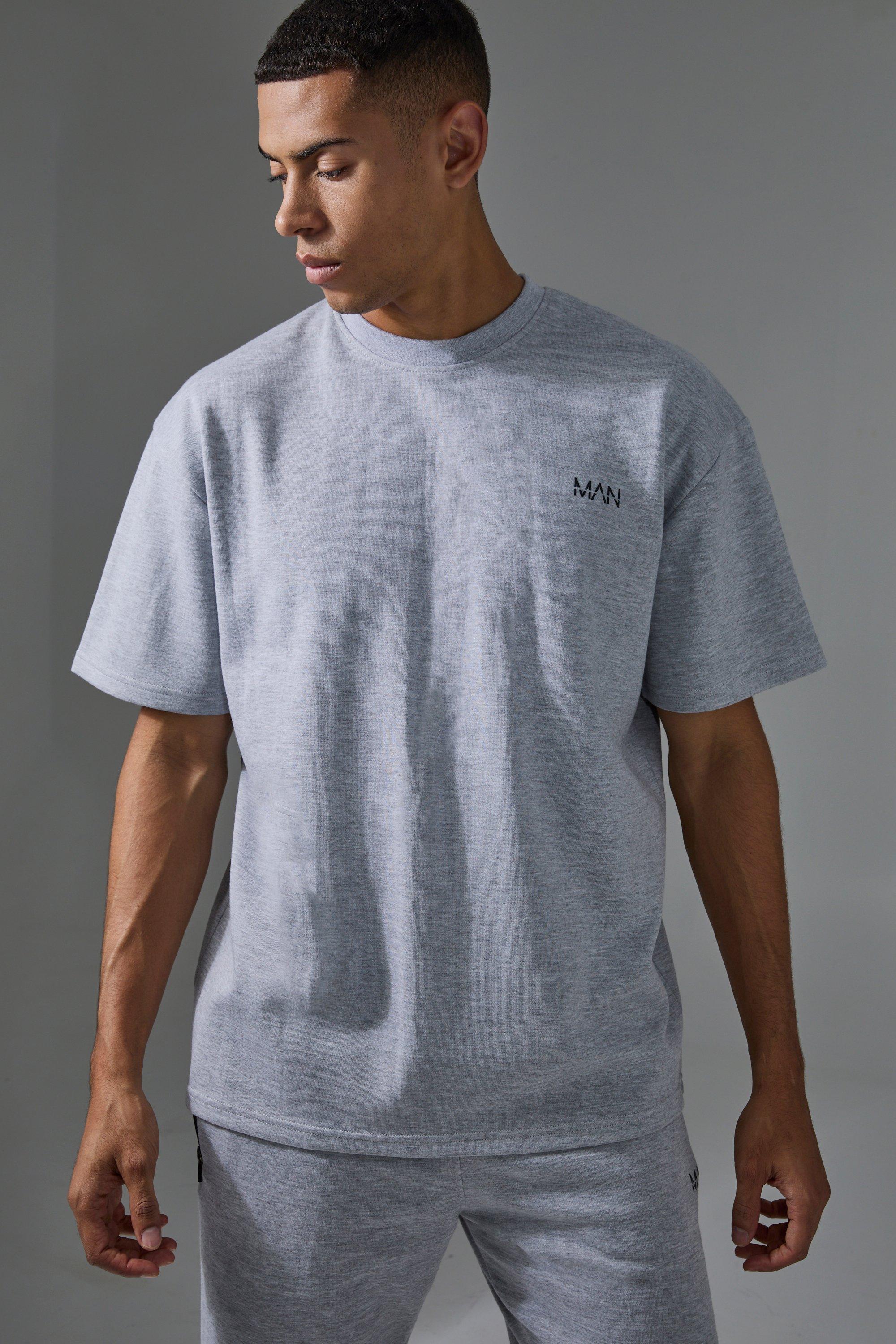 T-shirt oversize Man Active Pro in fleece, Grigio