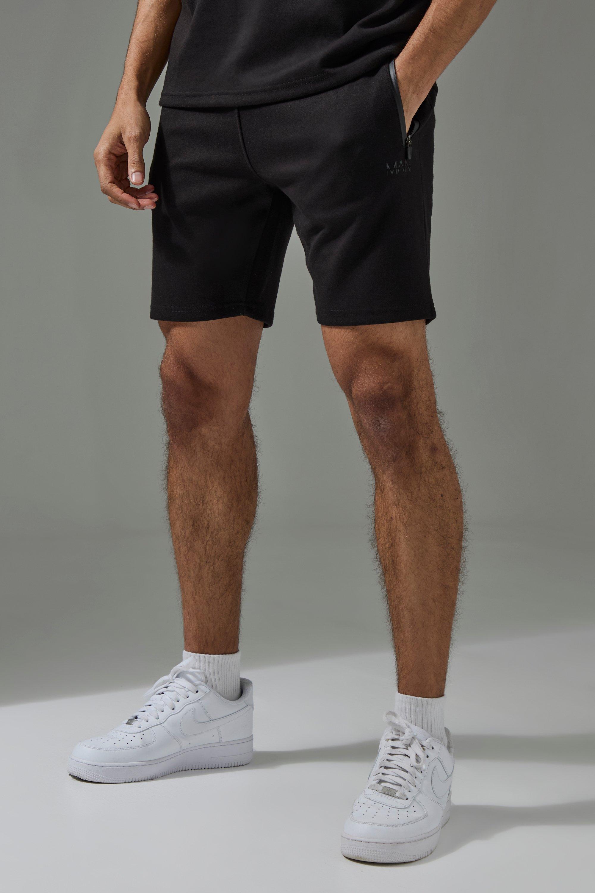 Mens Black Man Active Pro Fleece Slim Fit 5inch Shorts, Black
