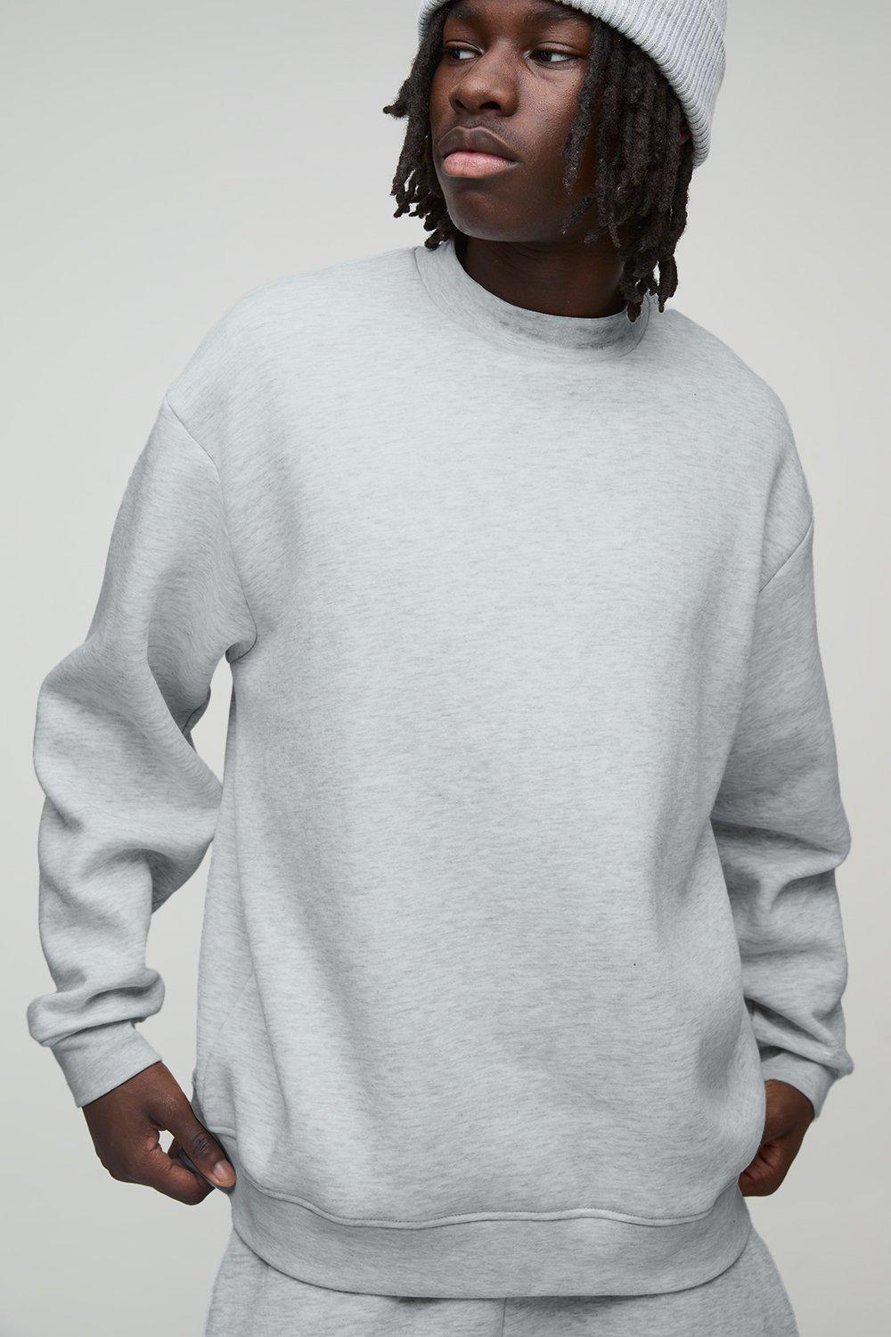 Felpa Basic a girocollo, Grigio