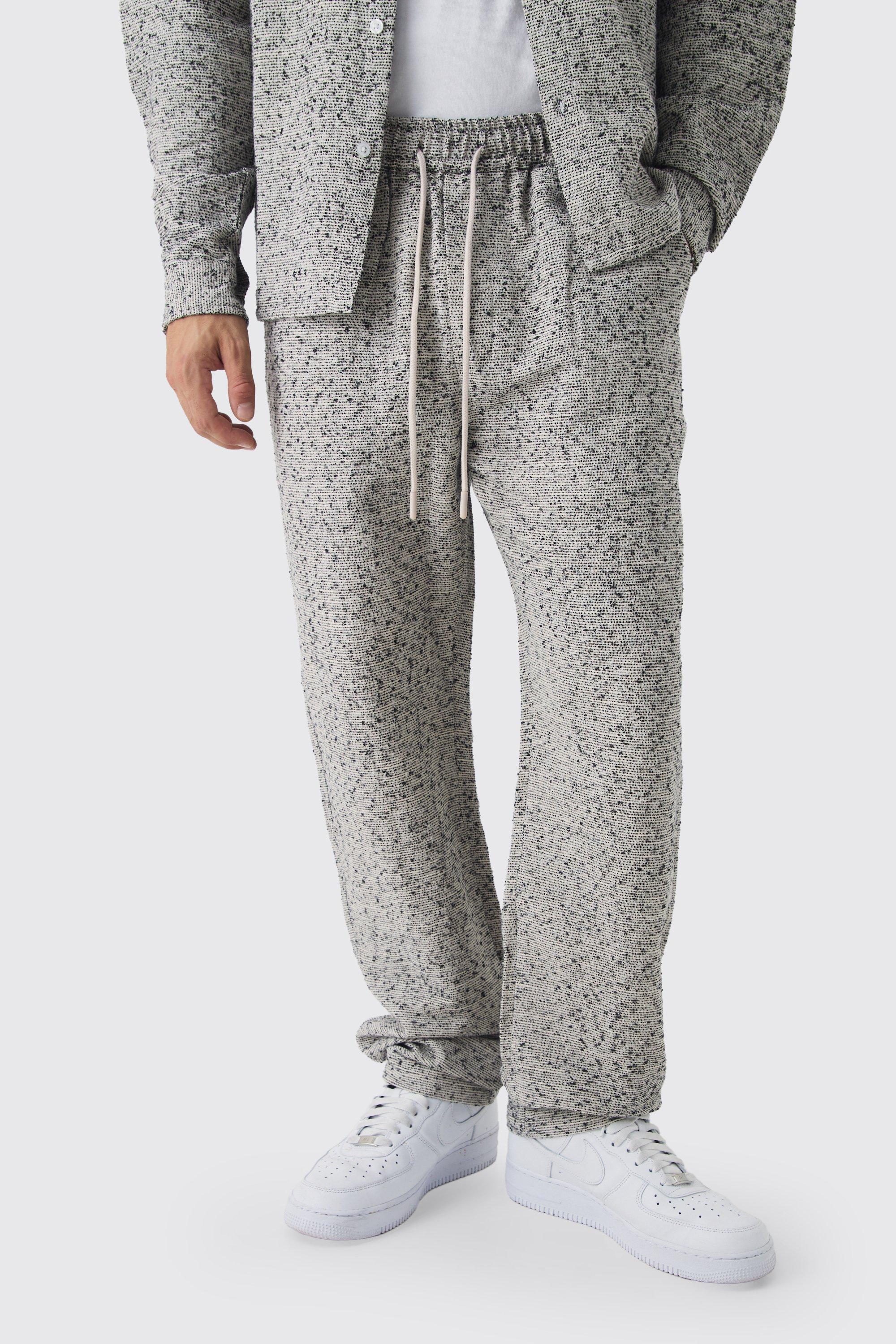 Mens Multi Elasticated Waist Boucle Straight Leg Trouser, Multi