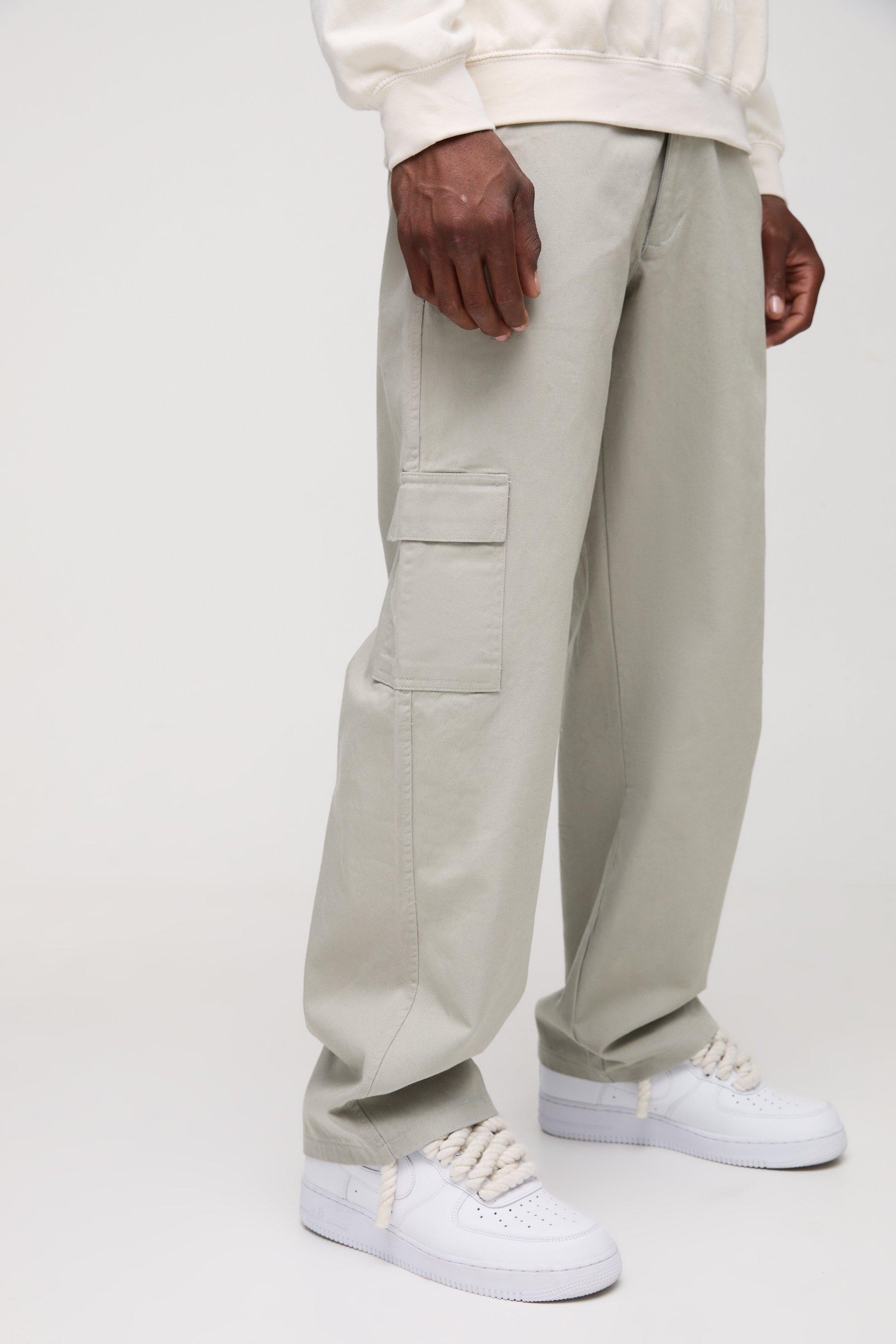 Boohoo Baggy Cargo Broek Met Tailleband, Stone