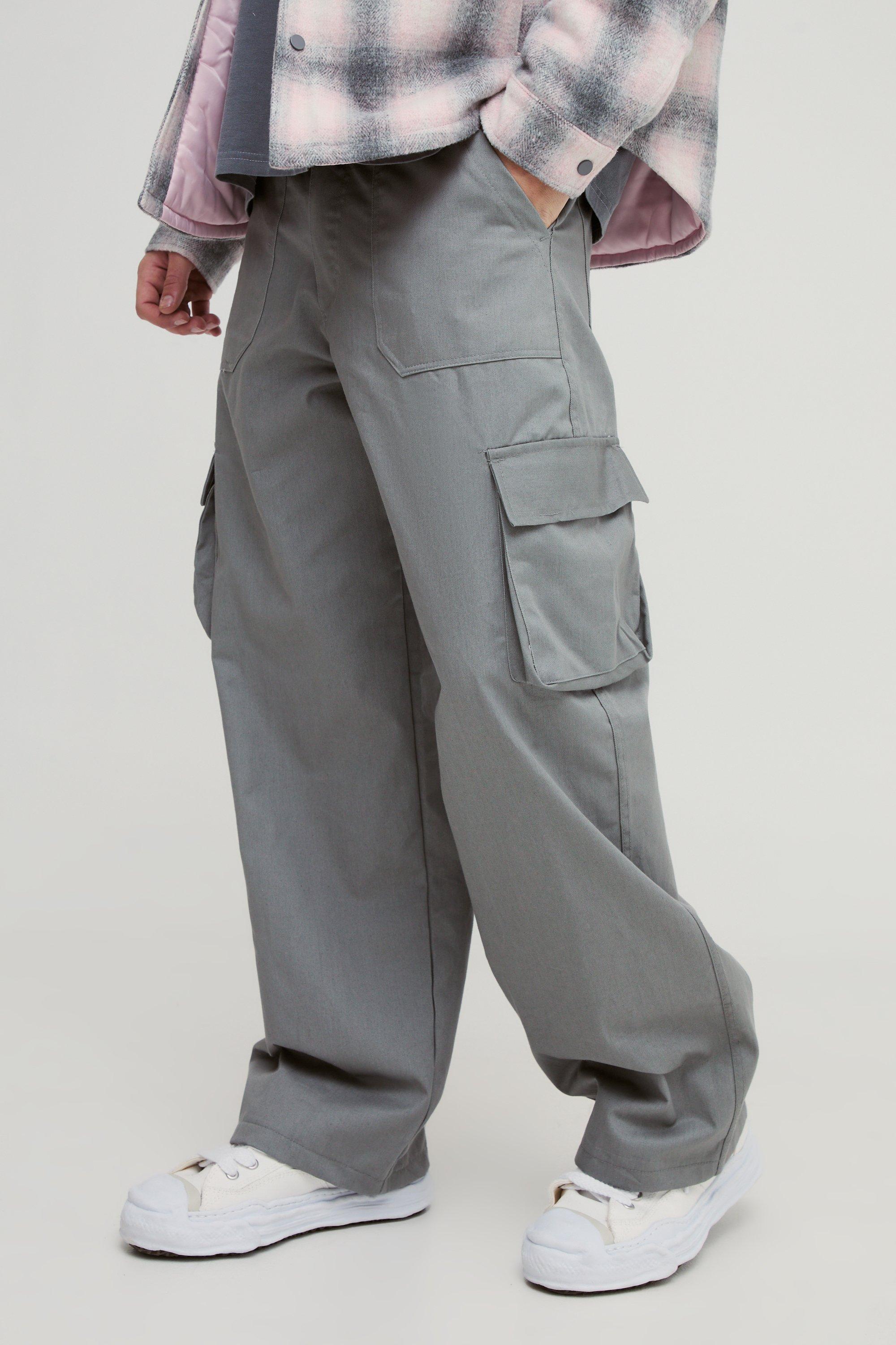Boohoo Baggy Cargo Broek Met Tailleband, Khaki