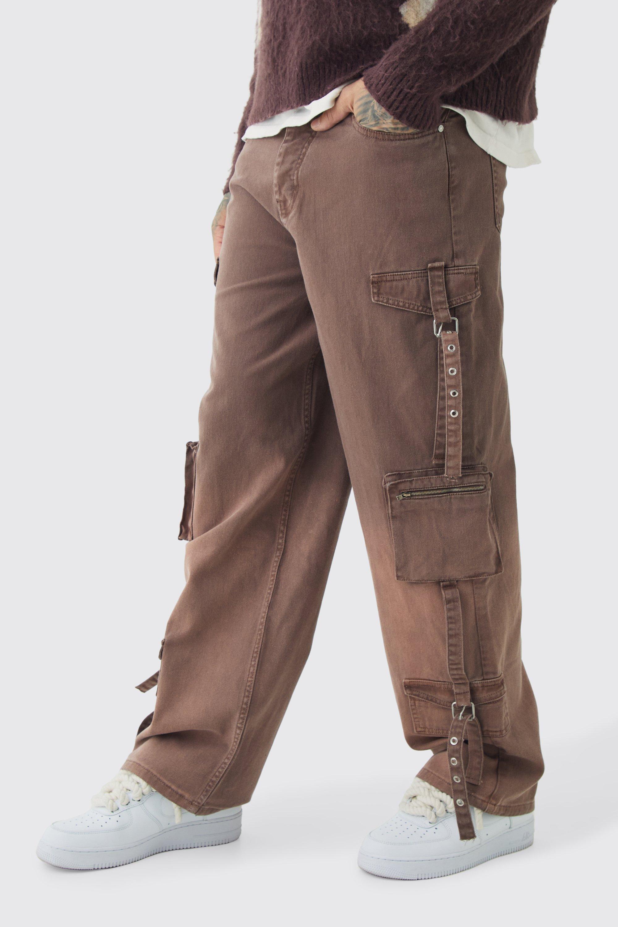 Pantaloni Cargo Tall rilassati effetto sfumato, Brown