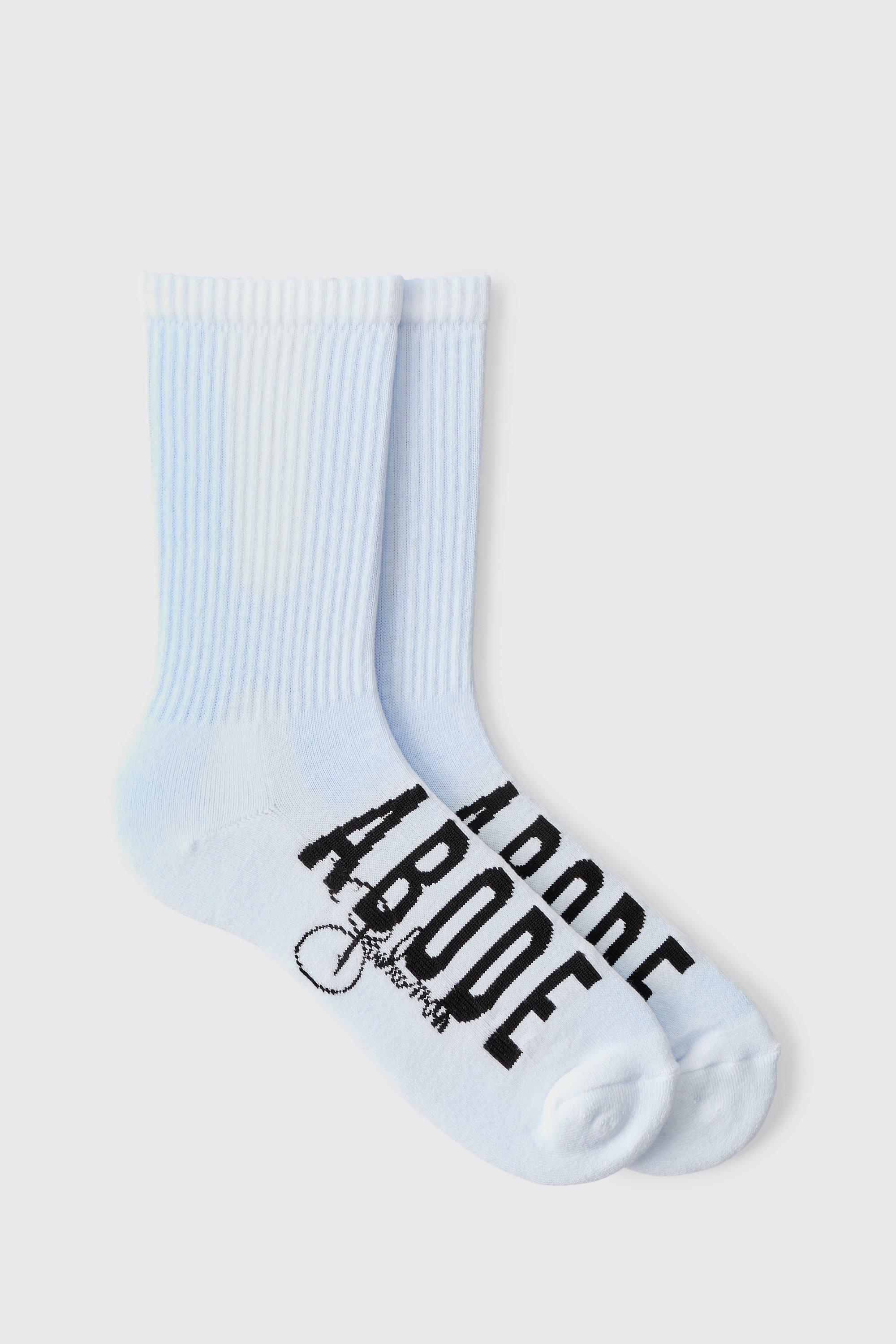 Mens White Abode Jacquard Socks, White