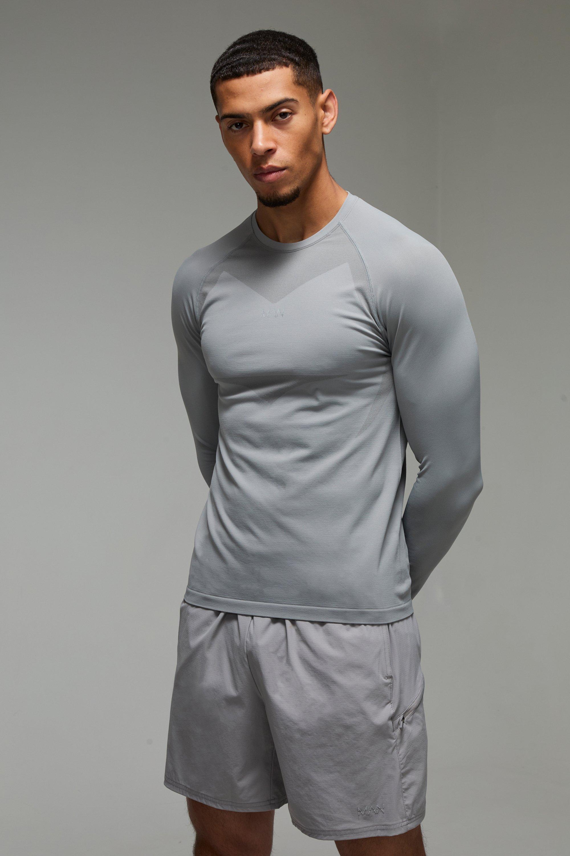 Top intimo Man Active senza cuciture, Grigio