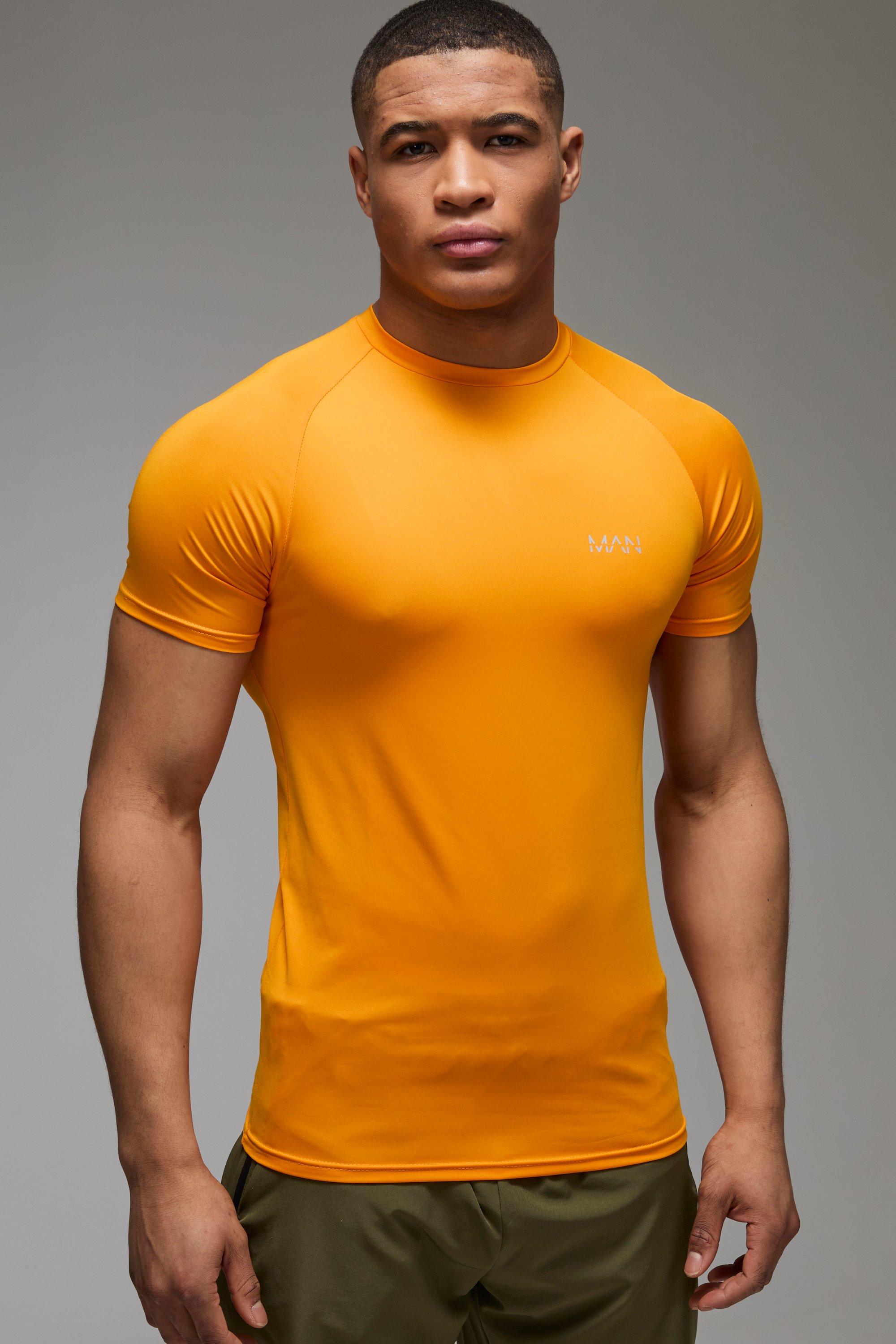 T-shirt attillata Man Active, Arancio