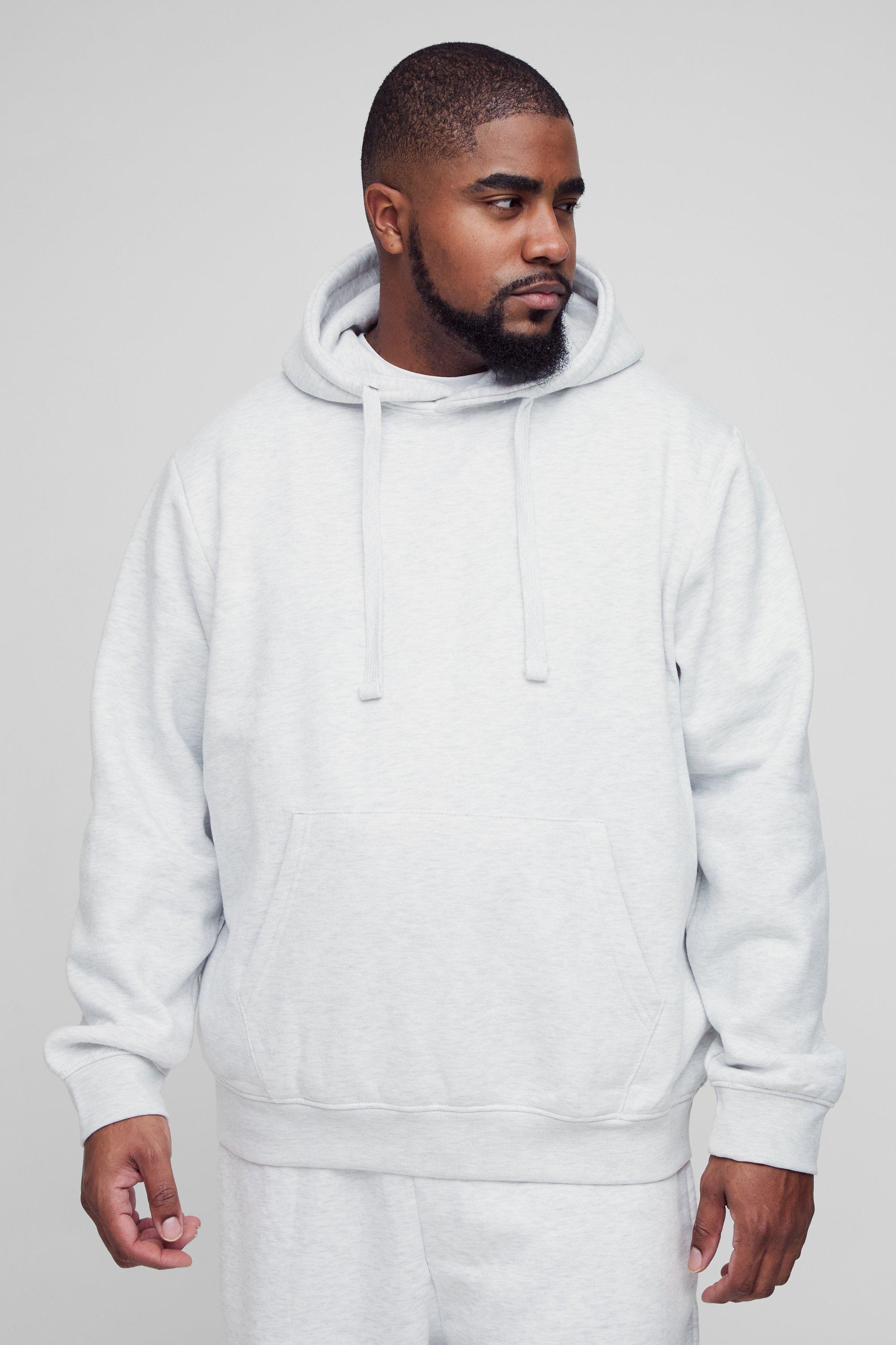 Mens 330GSM Plus Regular Fit Hoodie in Grey Marl, Grey