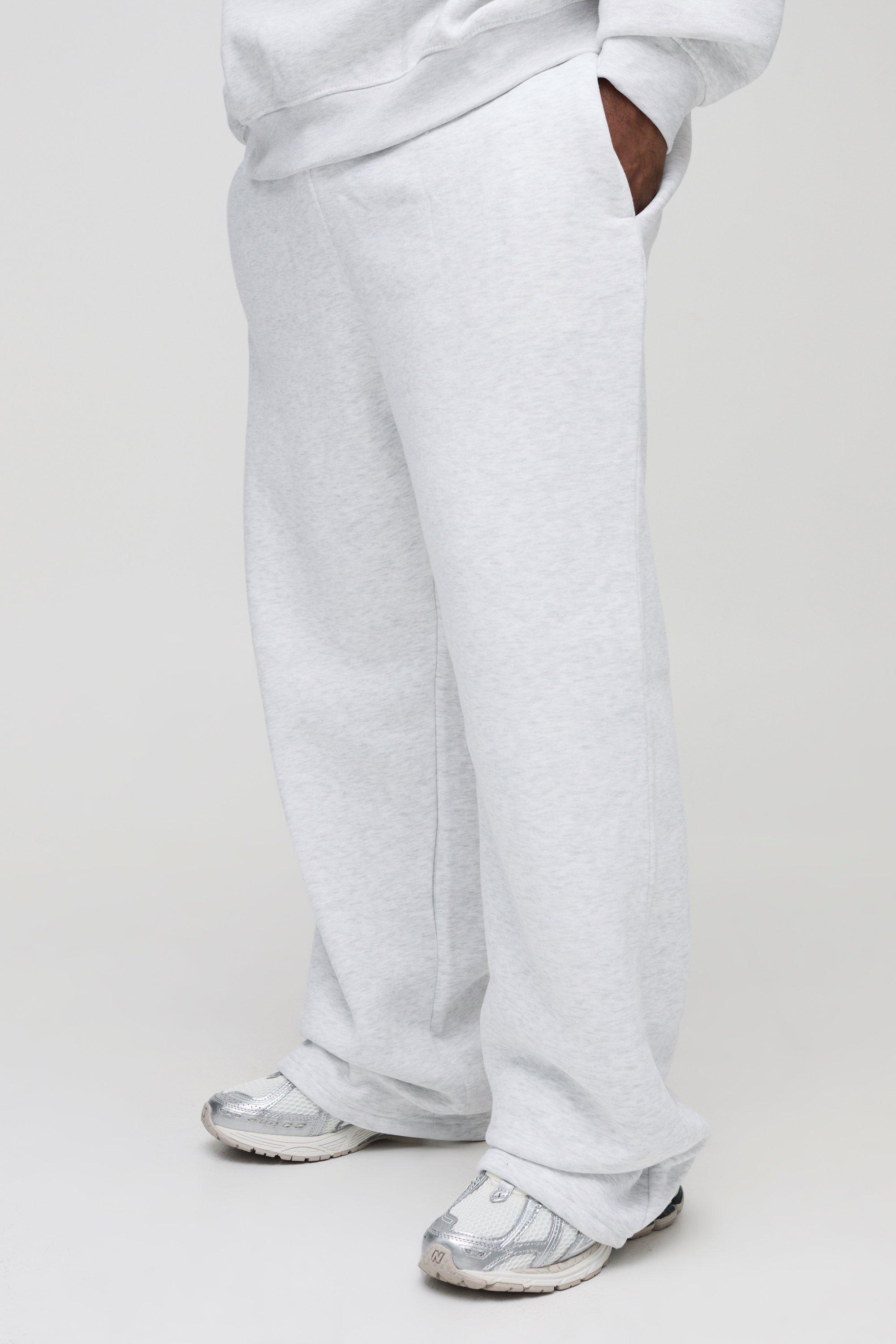 Pantaloni tuta Plus Size rilassati in mélange grigio, Grigio