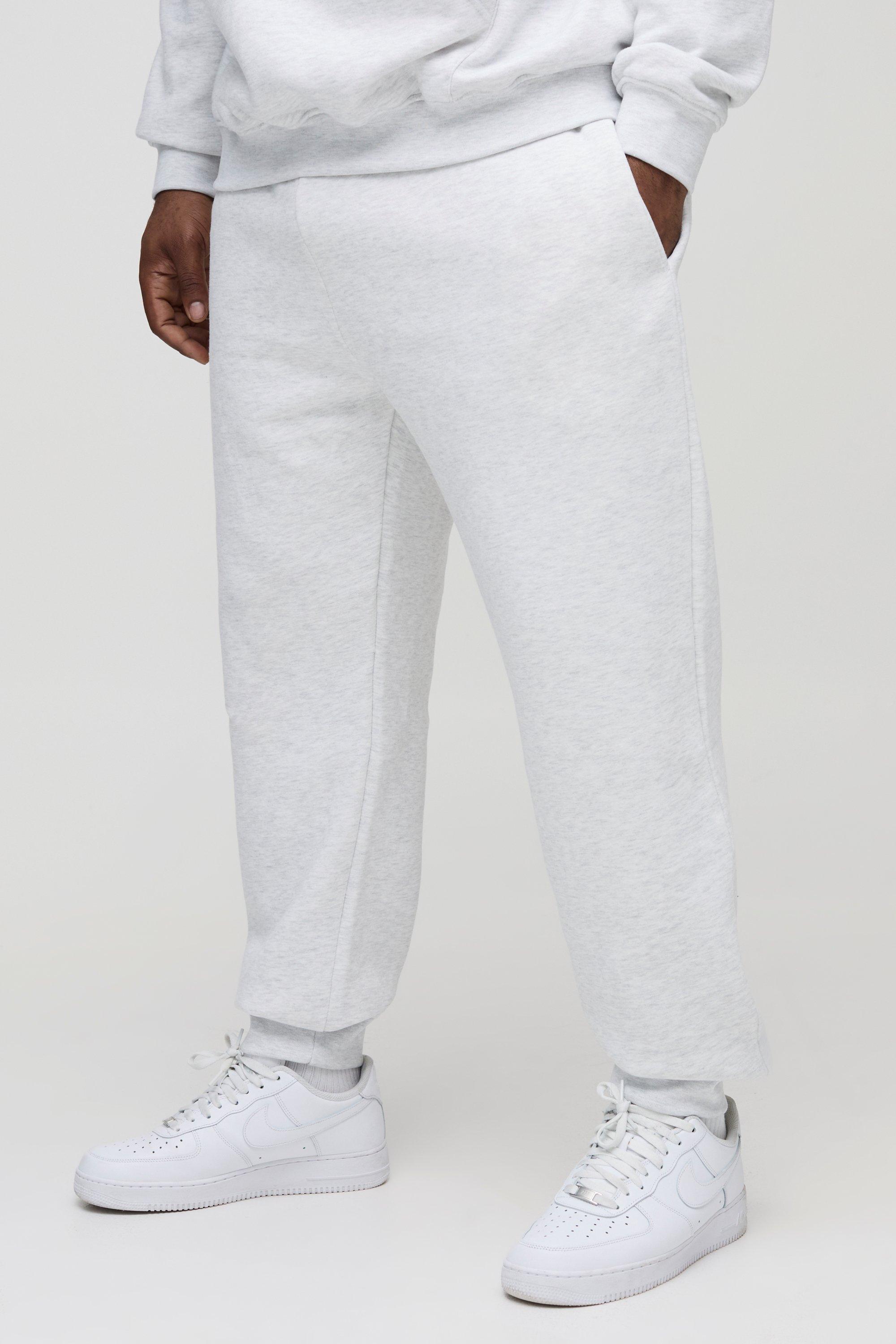 Mens Plus Regular Fit Joggers In Grey Marl, Grey