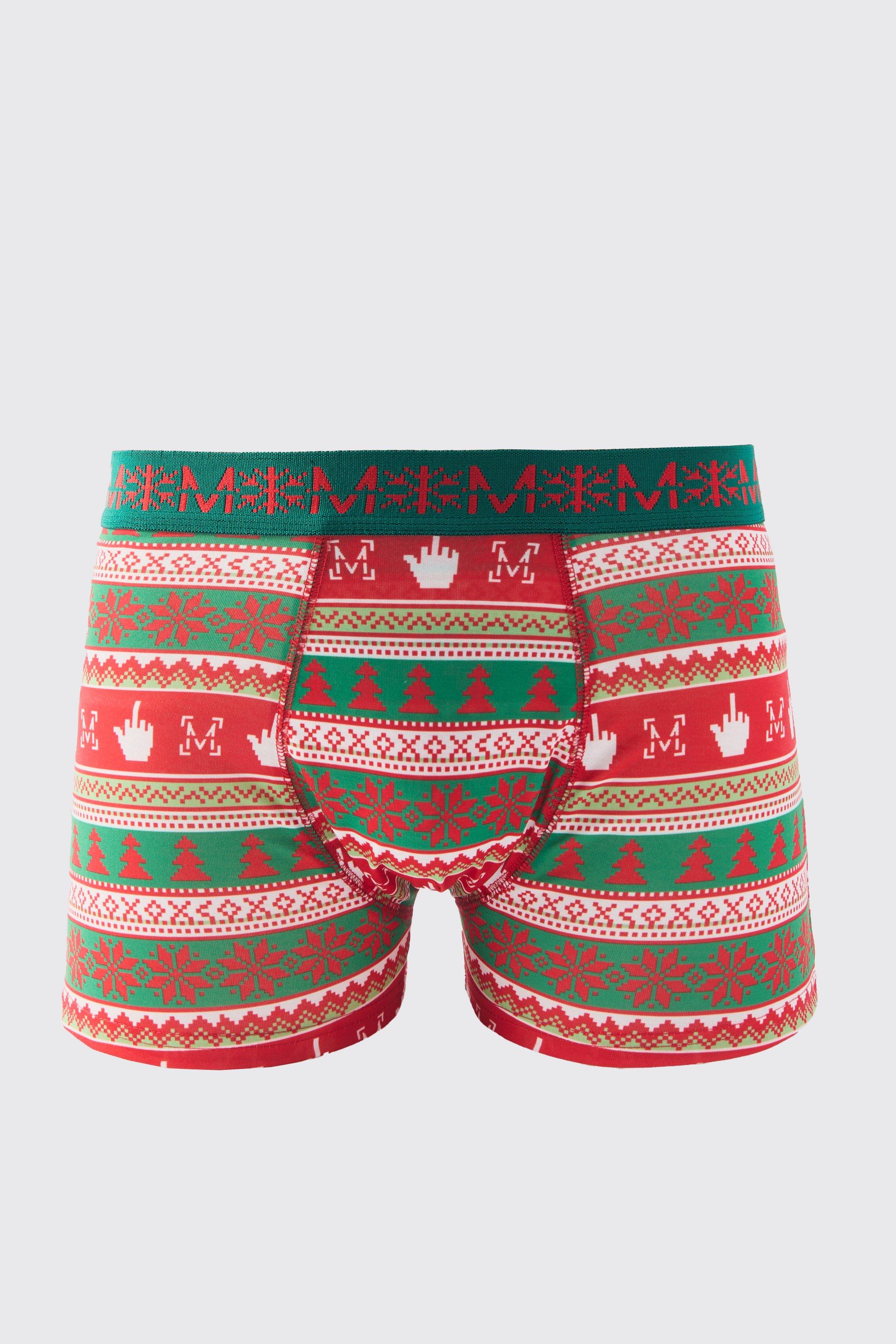 Mens Multi Man Christmas Boxers, Multi