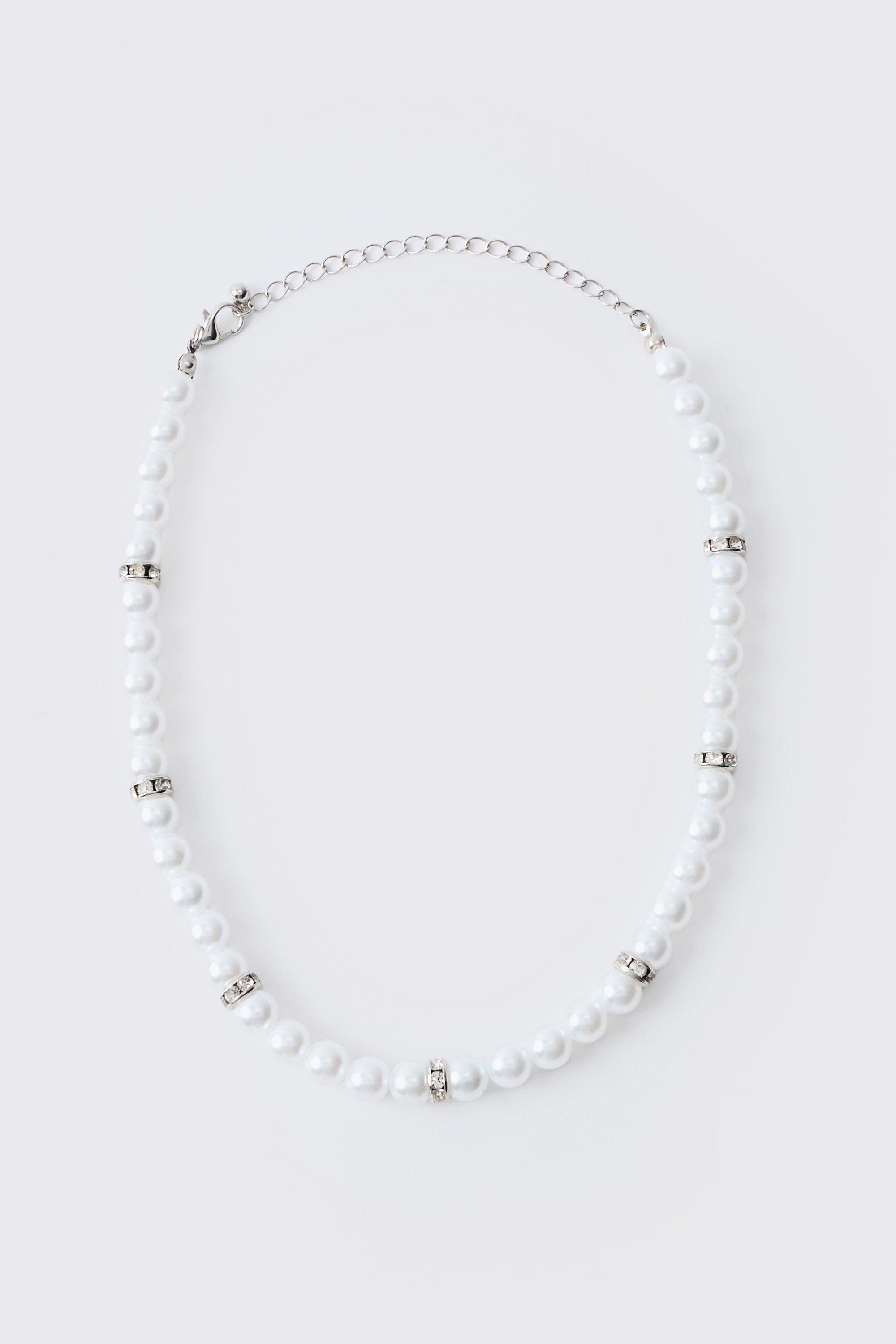 Collana di perle in argento, Grigio