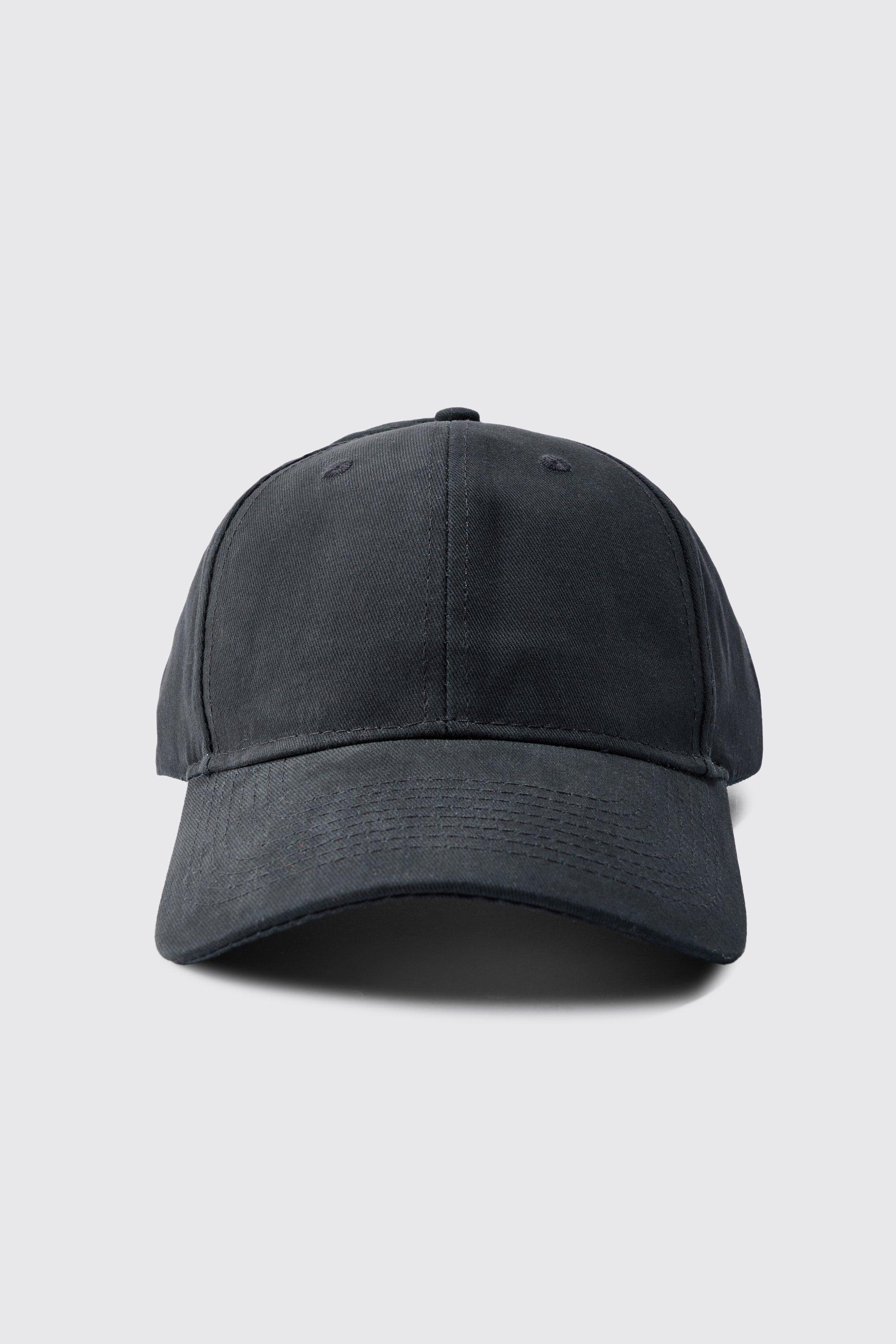 Mens Plain Cap In Black, Black