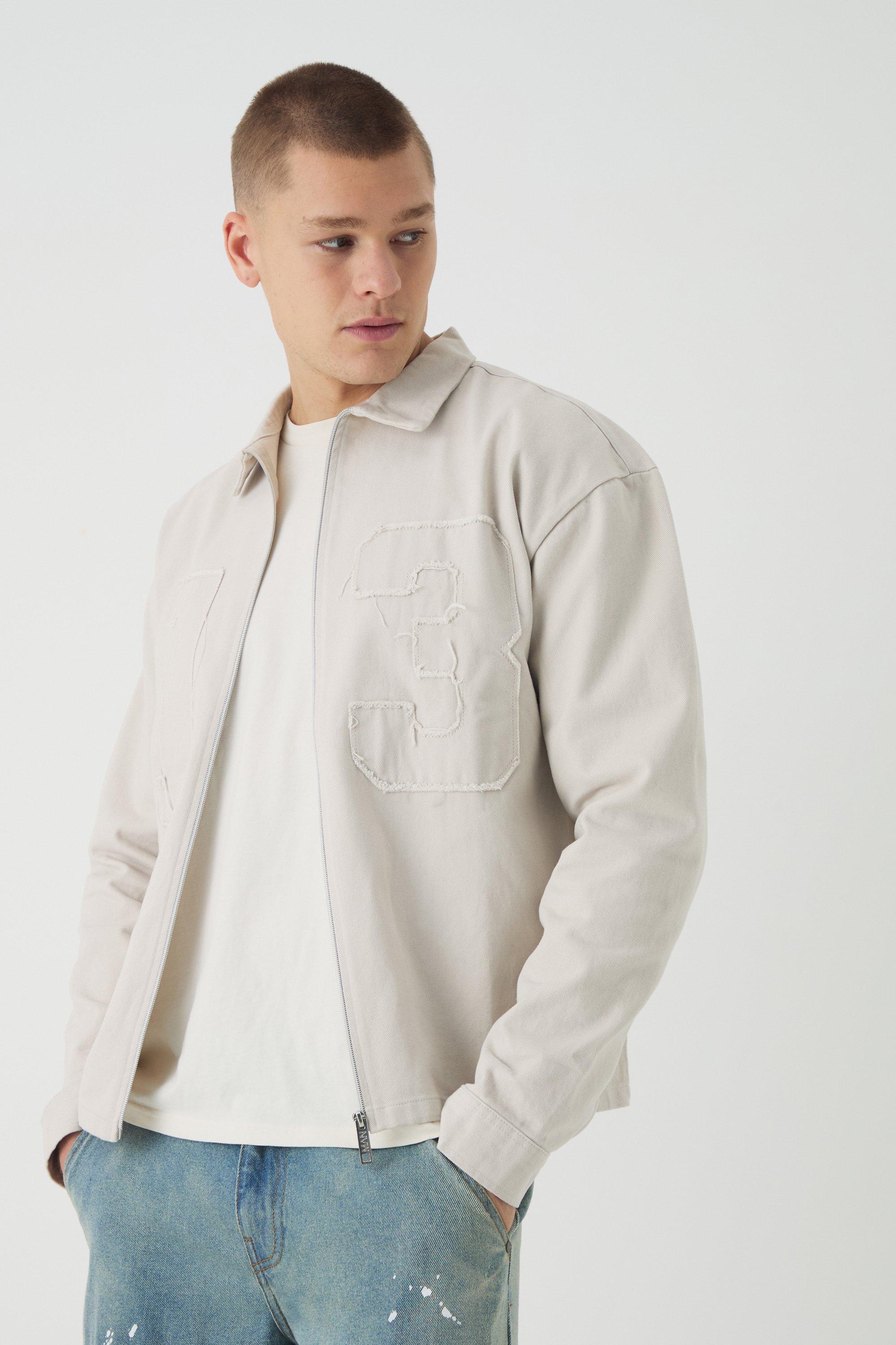 Sovracamicia oversize con applique 01, Beige