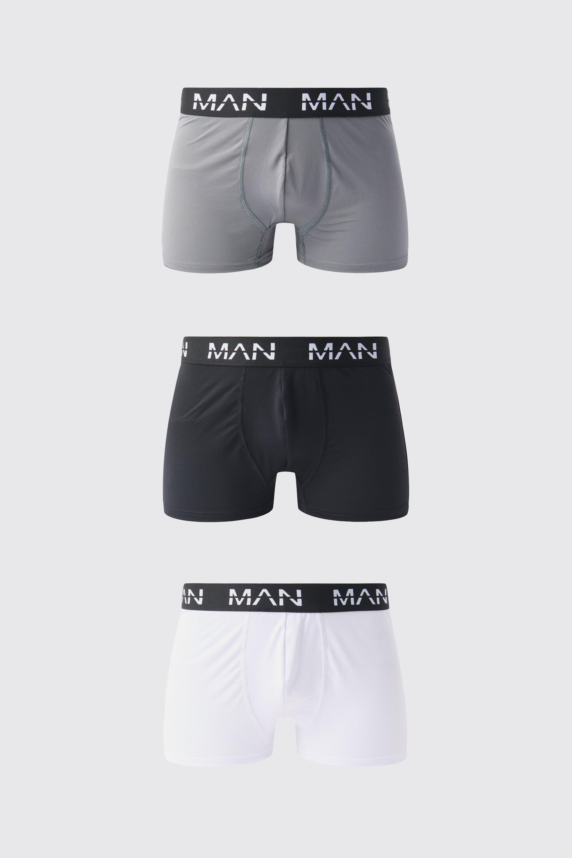 Mens Multi Man Active Performance Boxer 3 pack, Multi